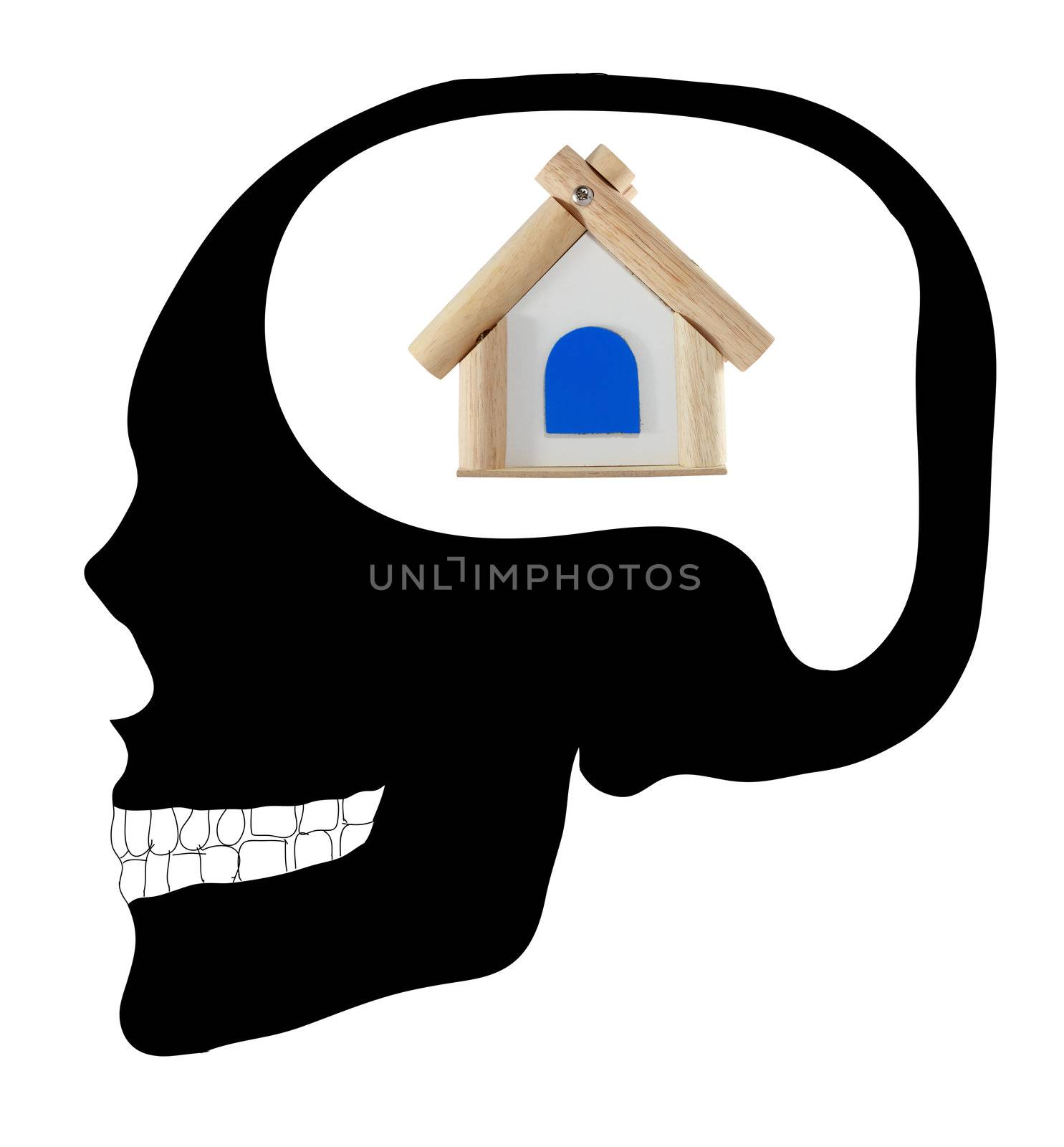A concept for Dream Home, where Thinking human Skull by rufous