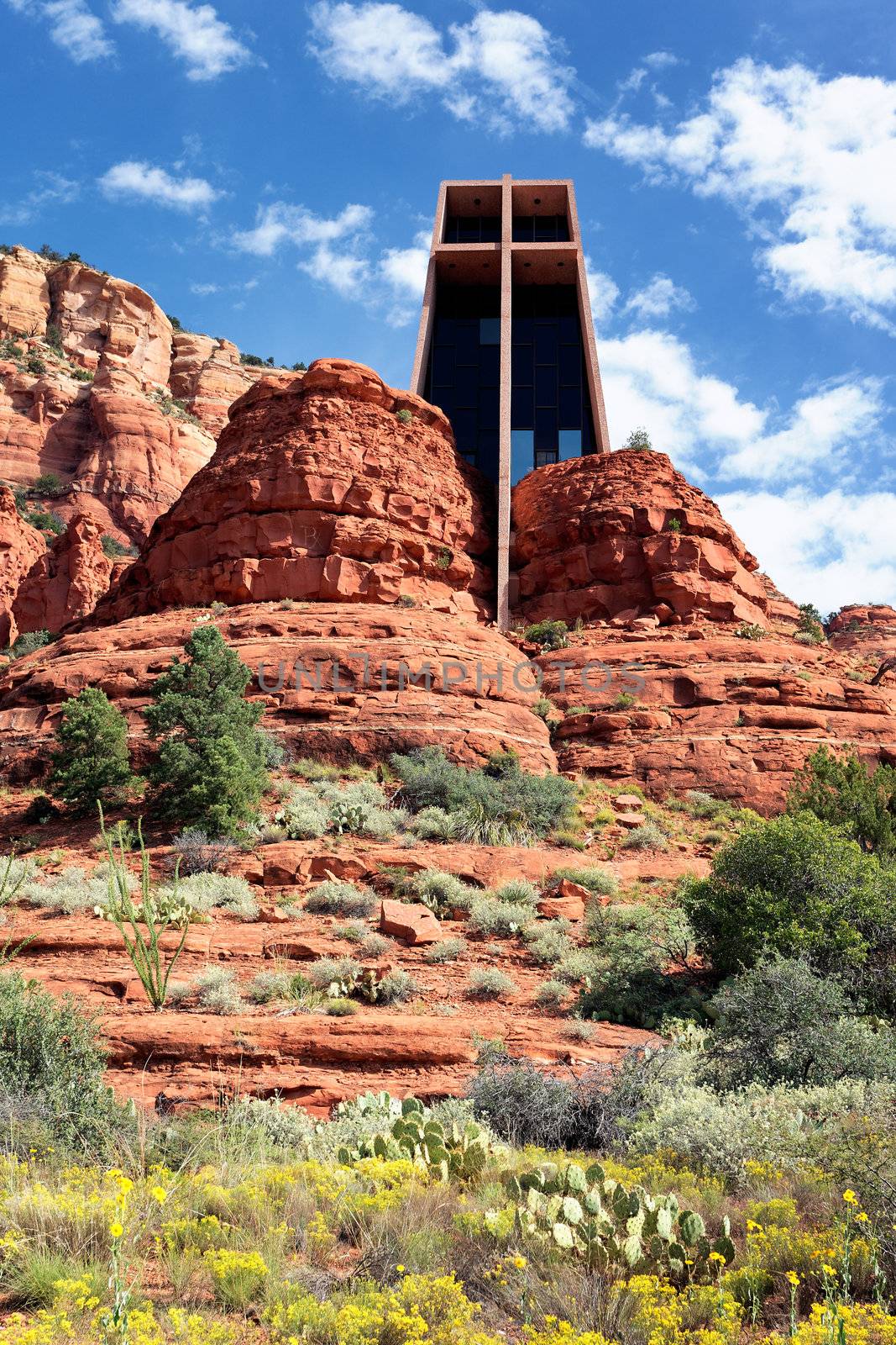 the Chapel of the Holy Cross set among red rocks in Sedona, Arizona 