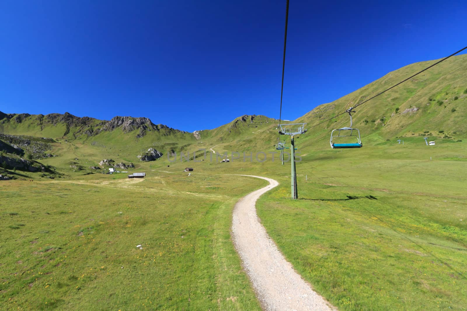 summer landscape in Ciampac of Canazei, Fassa Valley, Italian Dolomites