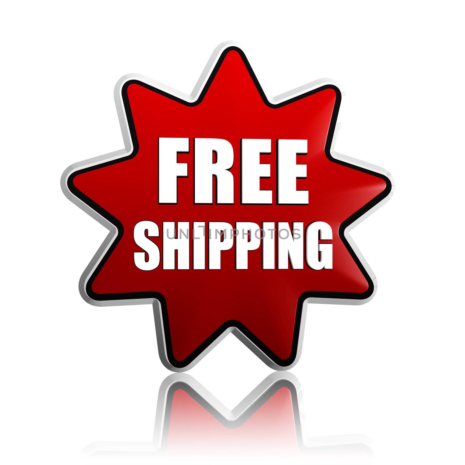 free shipping in red star banner by marinini