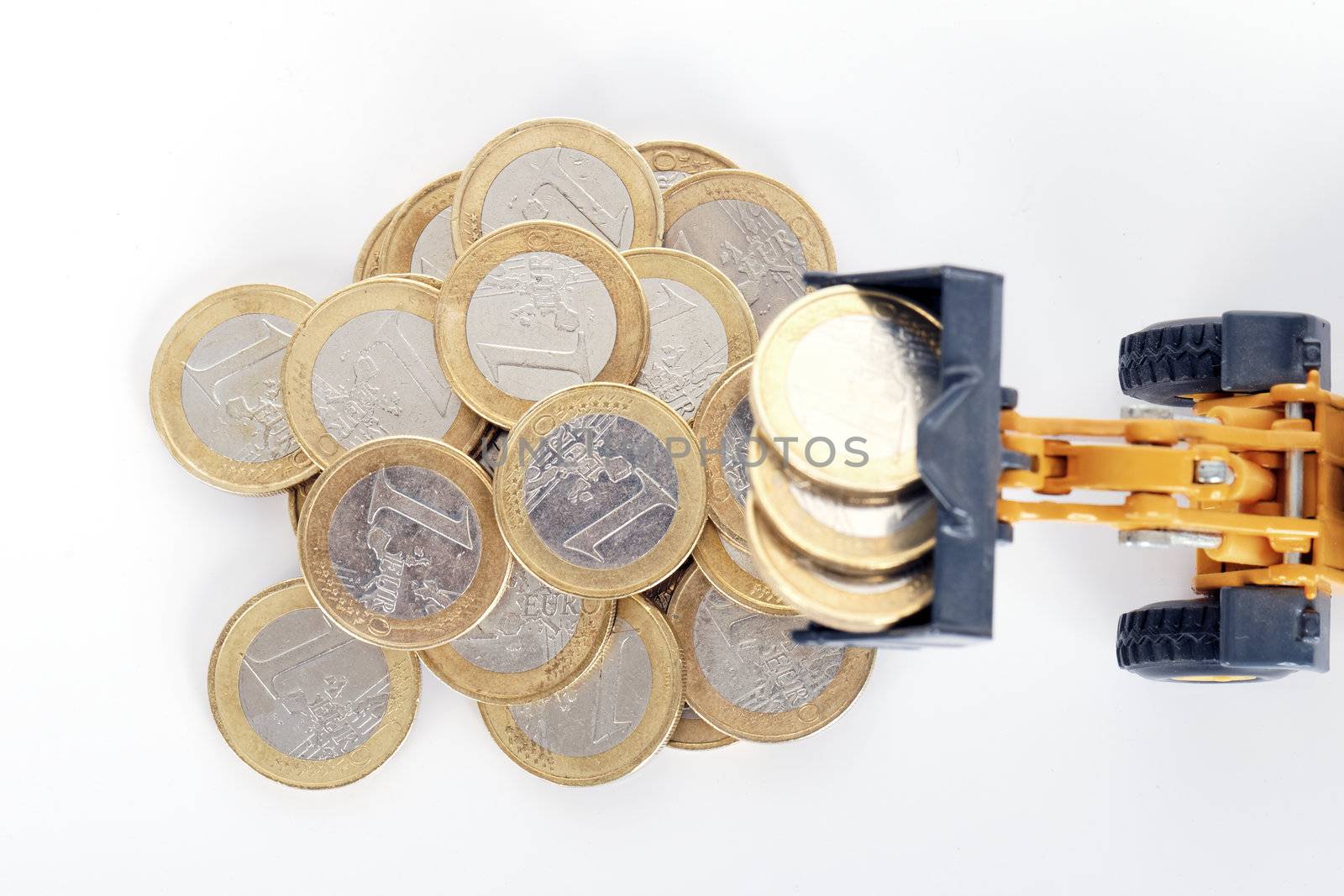 euro money coins and loader 