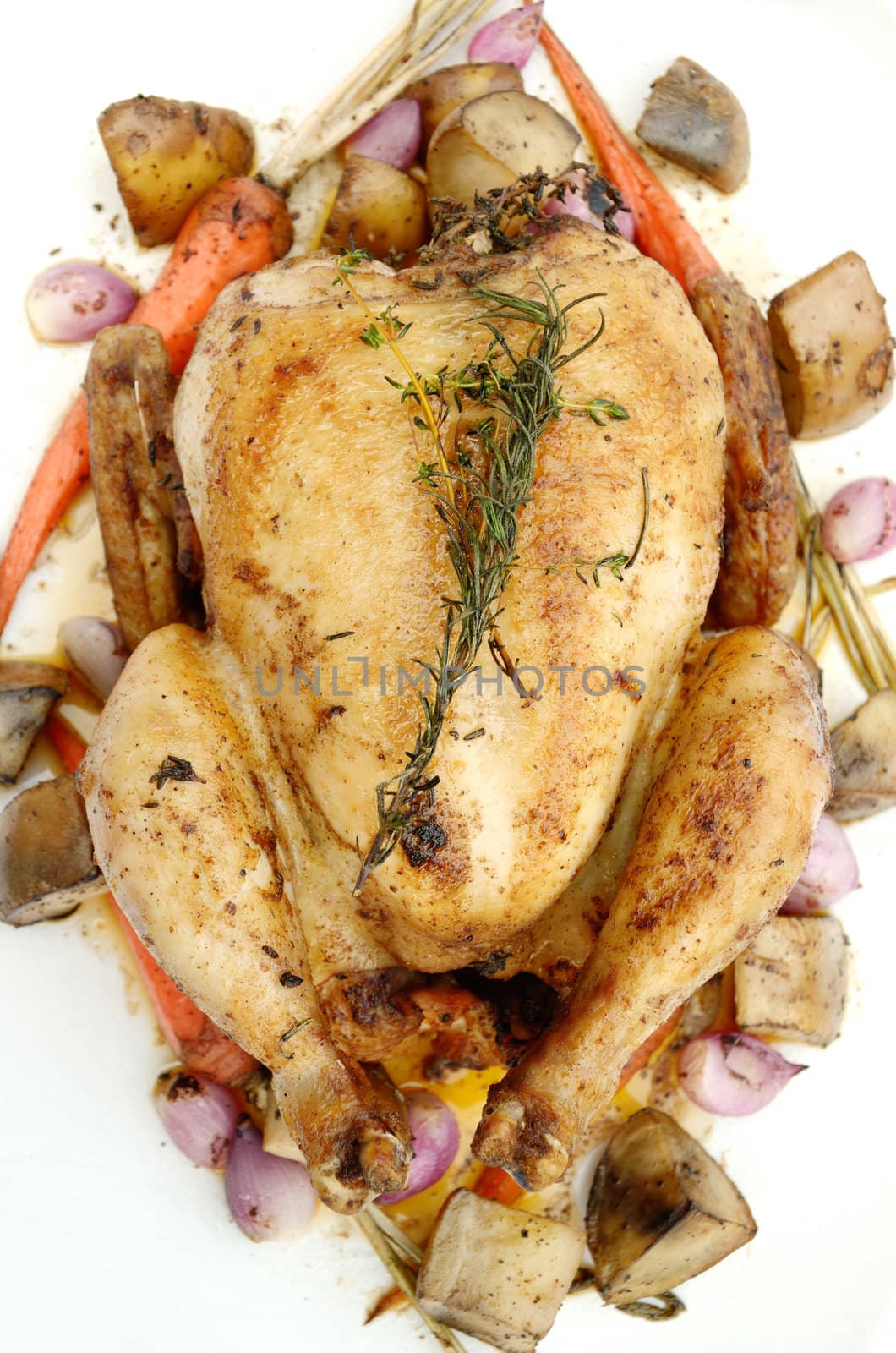 Roast chicken with vegetable, Delicious food