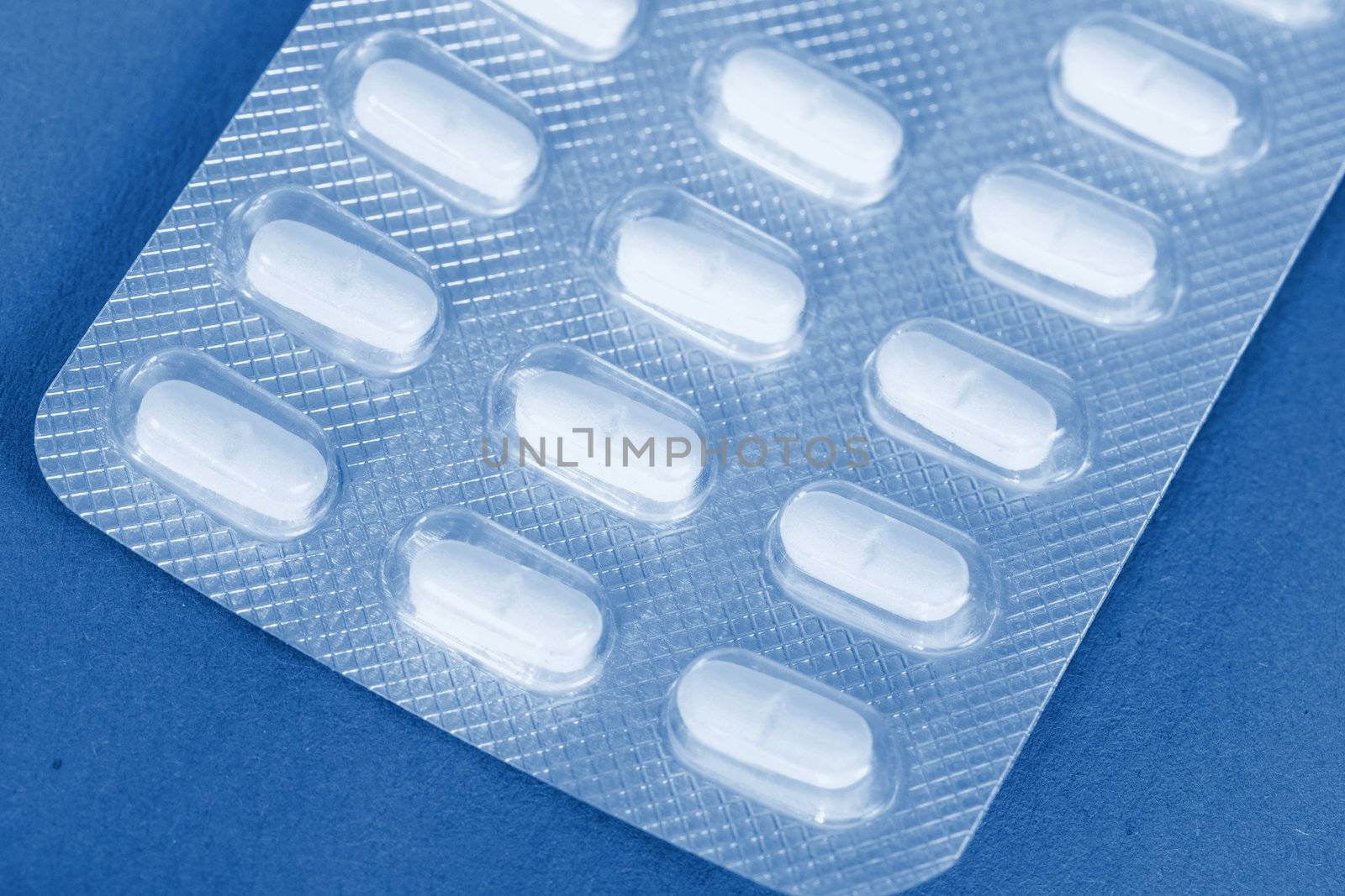 Closeup of foil wrapped tablets