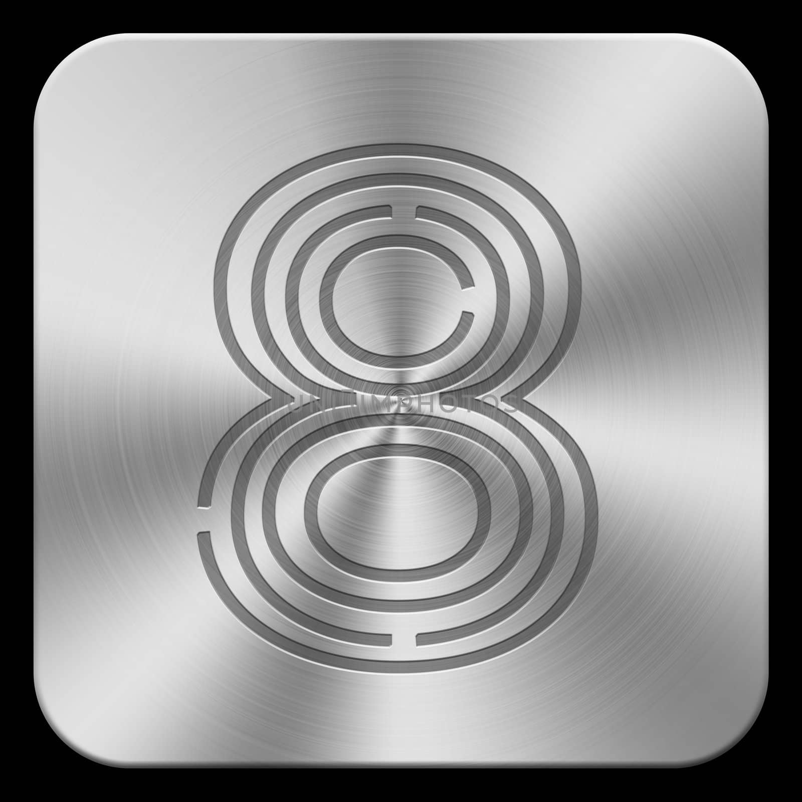 3d metal button number. (high-res.)