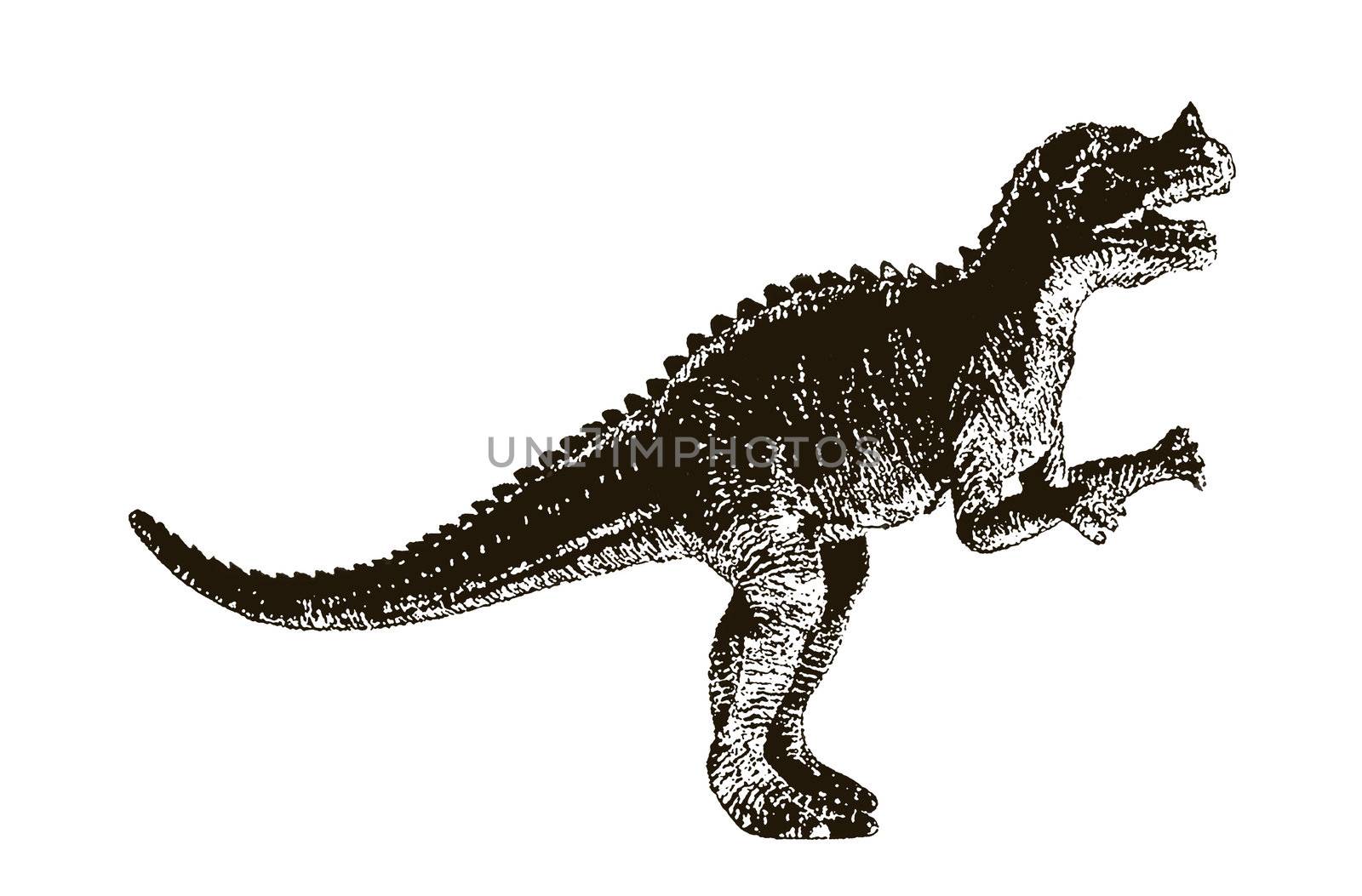 Dinosaur, a drawing in black and white by neko92vl