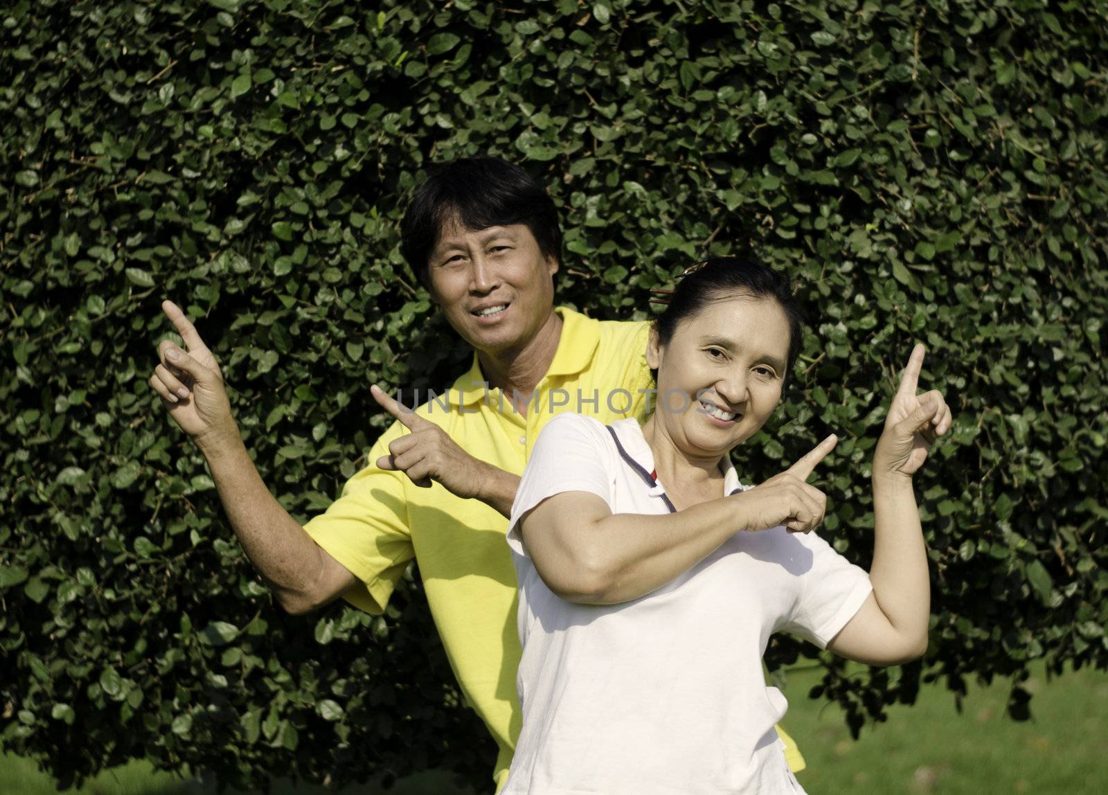 Happy senior couple having a fun together, outdoor