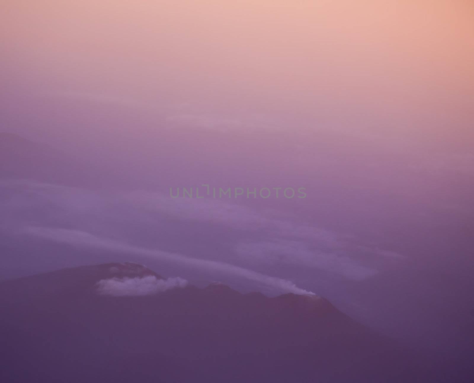 Volcanoes in Bromo Tengger Semeru National Park at sunset. Java, Indonesia