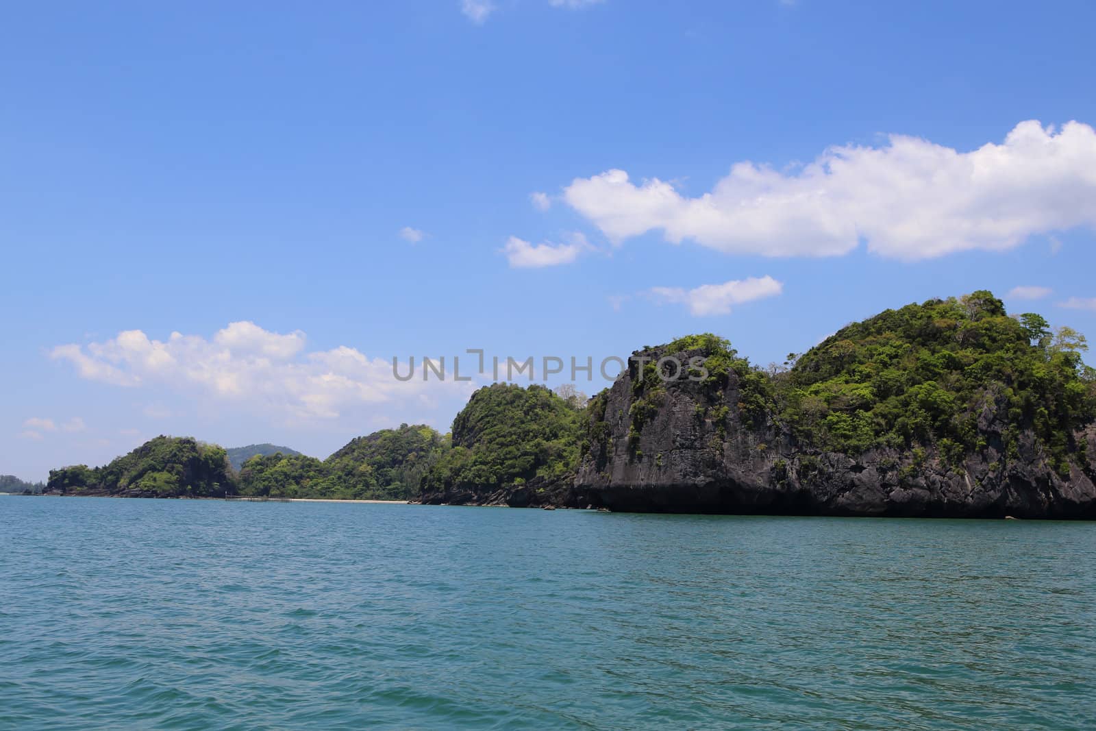 Tropical sea island rock, Thailand krabi shore line, island in s by rufous