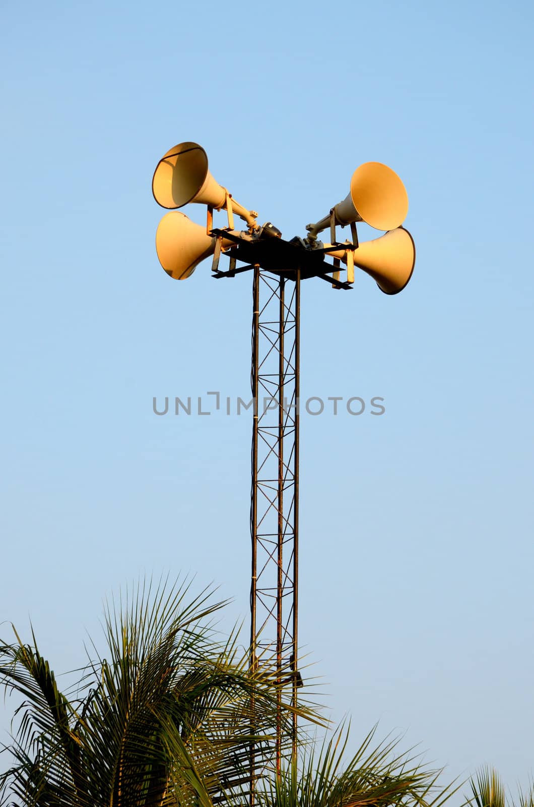 Loudspeaker on top of pole, Announcement concept by pixbox77