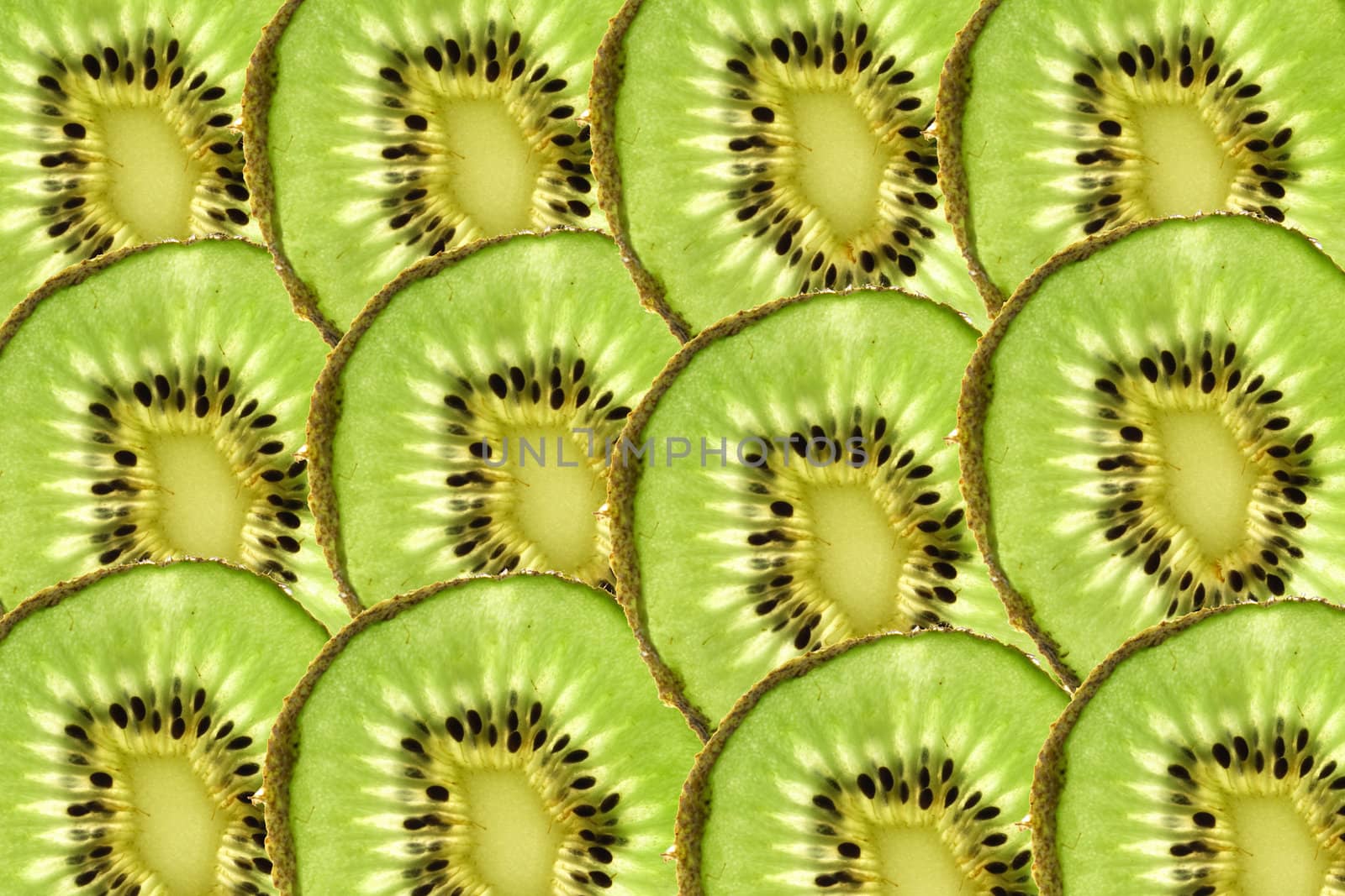 background from the slices of green kiwi