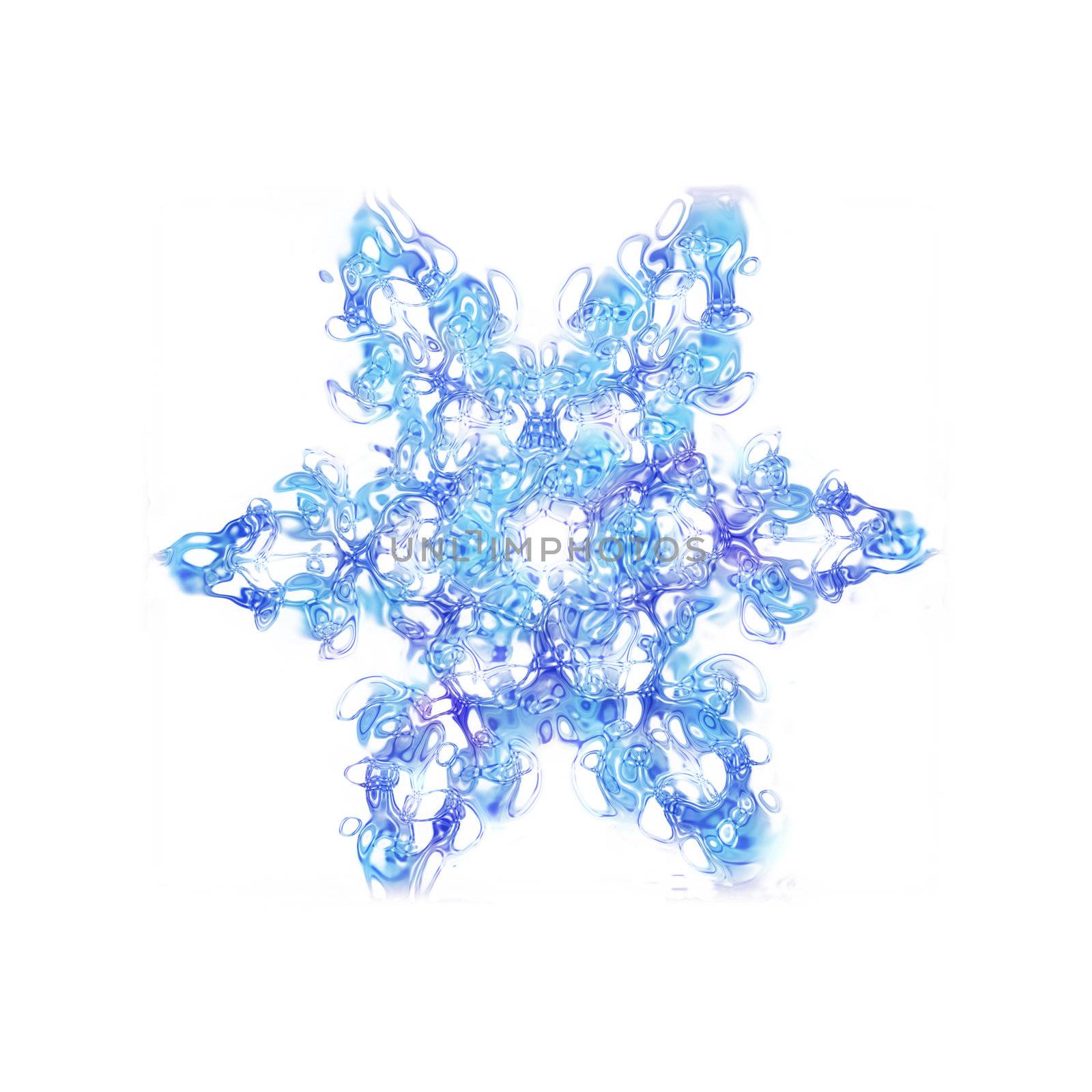 nice blue snow flake isoletad on the white background