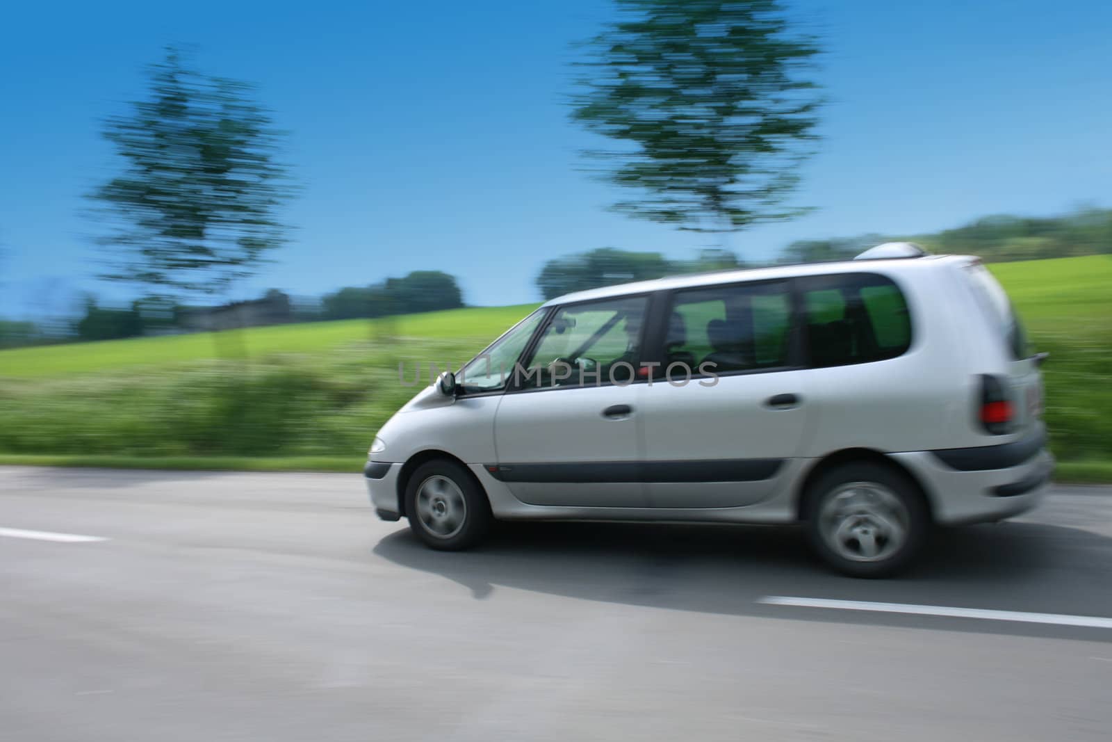 fast car on the road with green background