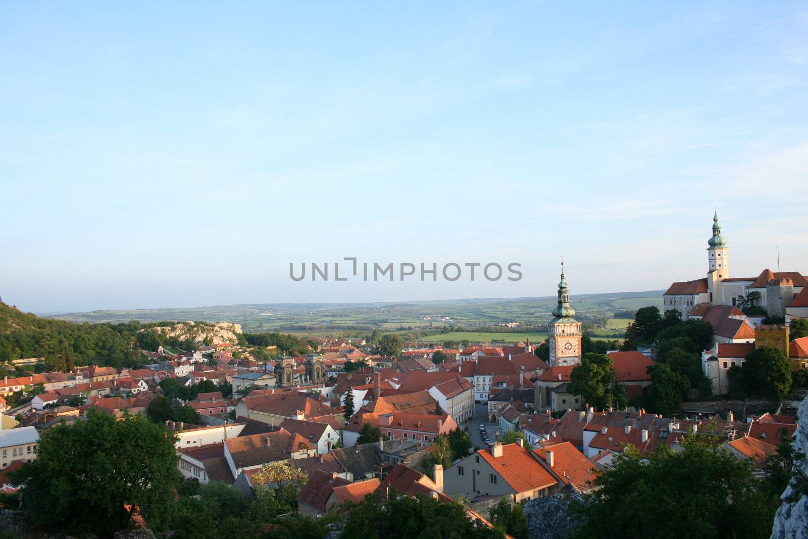 beautiful czech castle and a blue sky