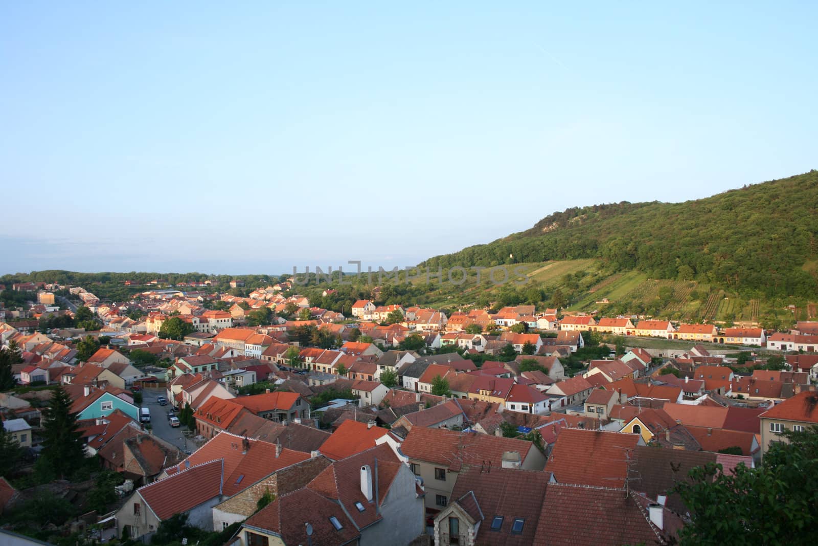 beautiful czech city and a blue sky