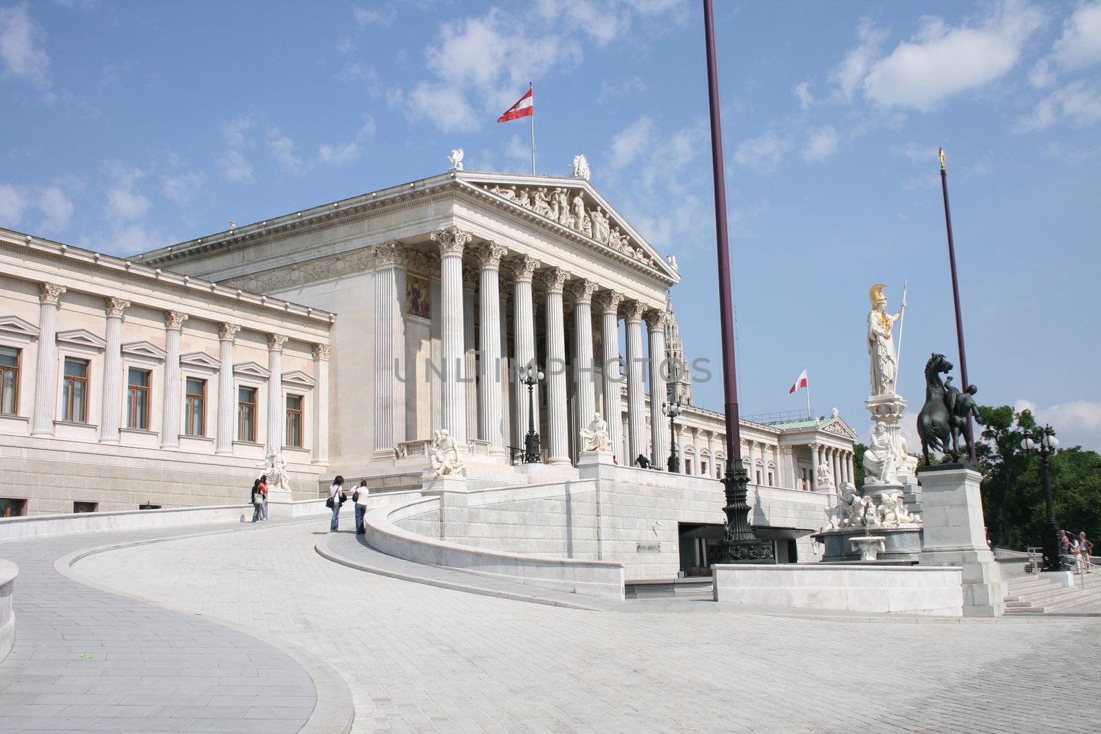 historical building of parlament in center Vienna 