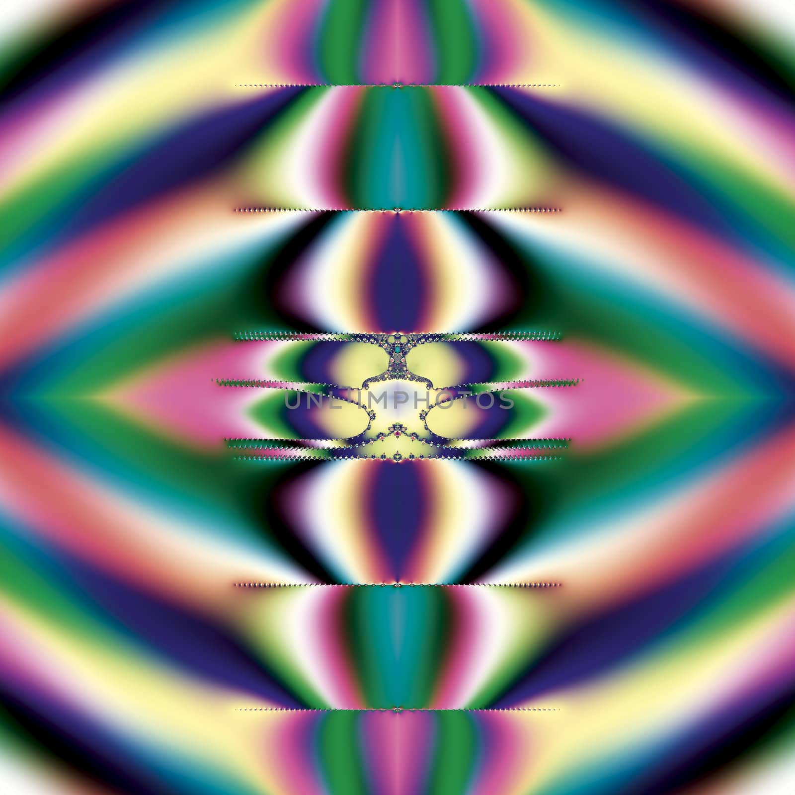 Bright and funky original fractal design, abstract psychedelic art, rainbow mirrors