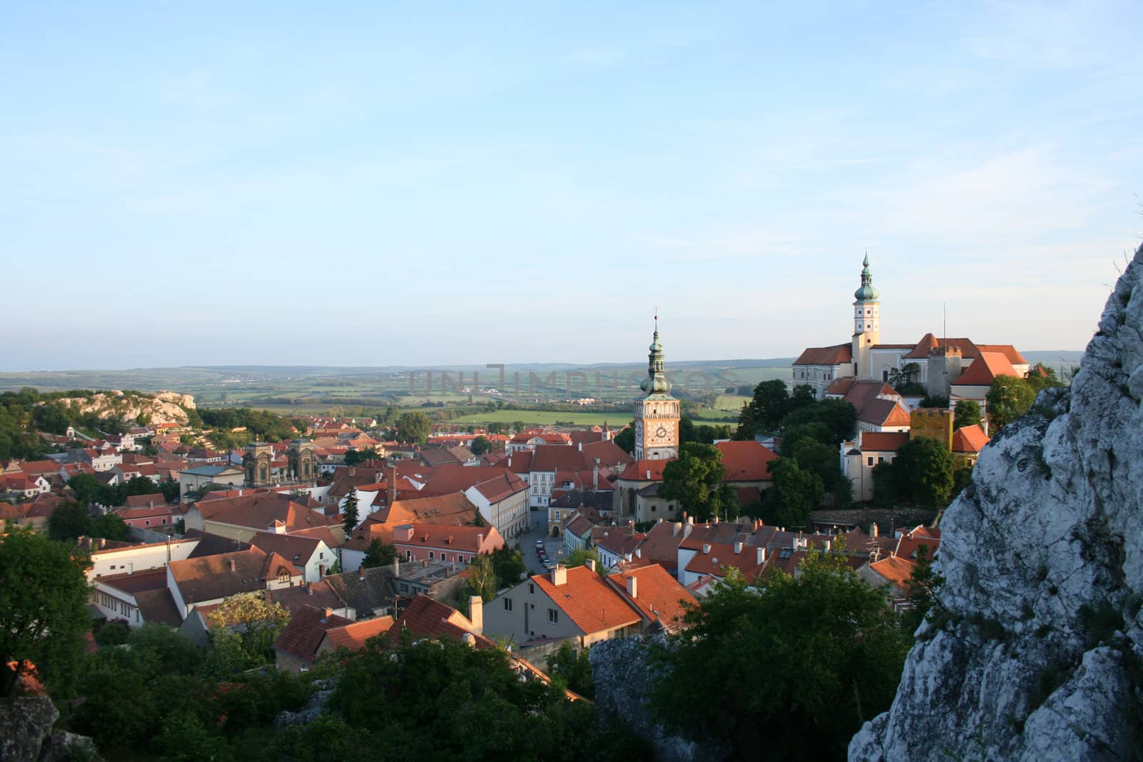 beautiful czech castle and a blue sky