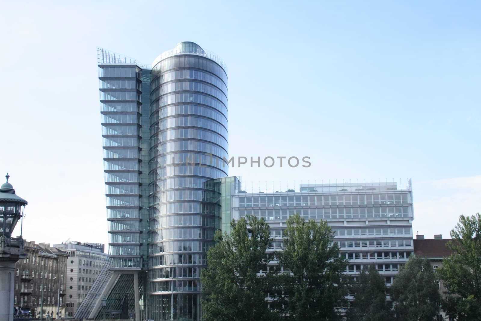 dancing house in Vienna and blue sky