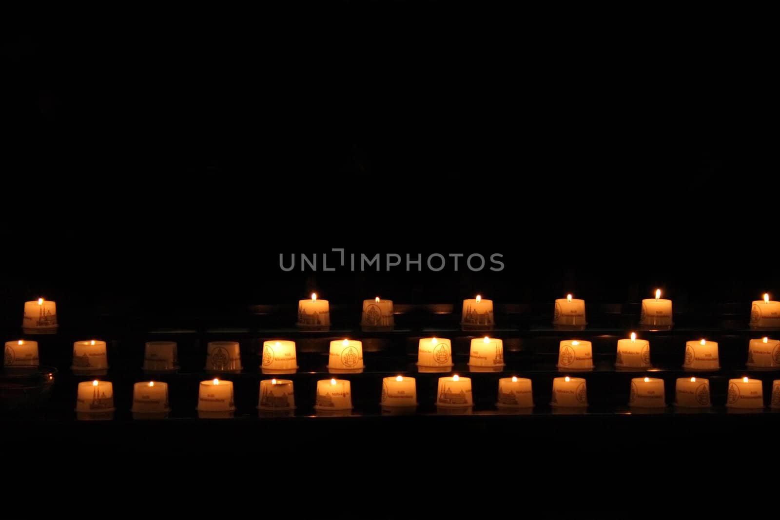 an abstract background from many little candles