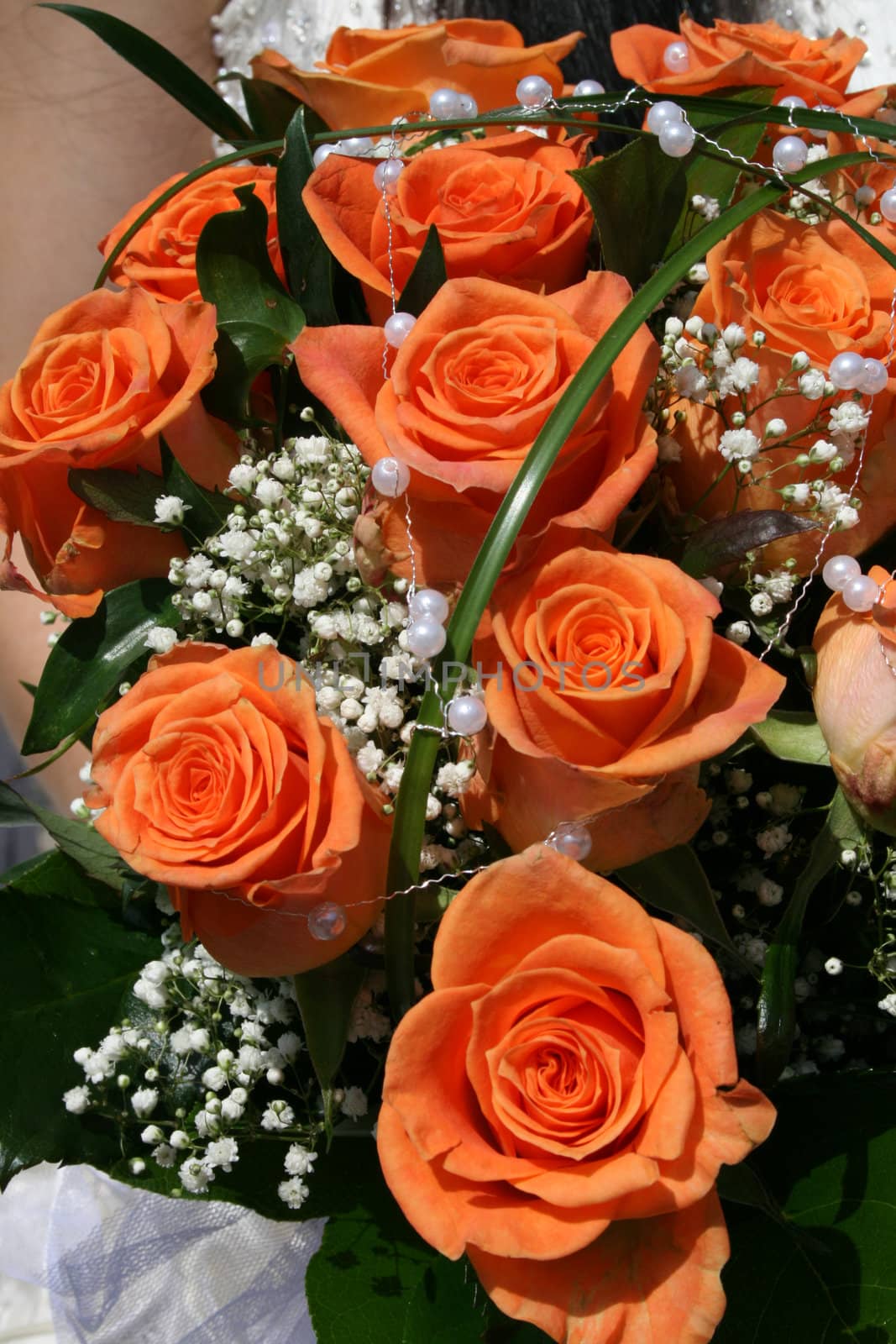 wedding background with roses and white flowers