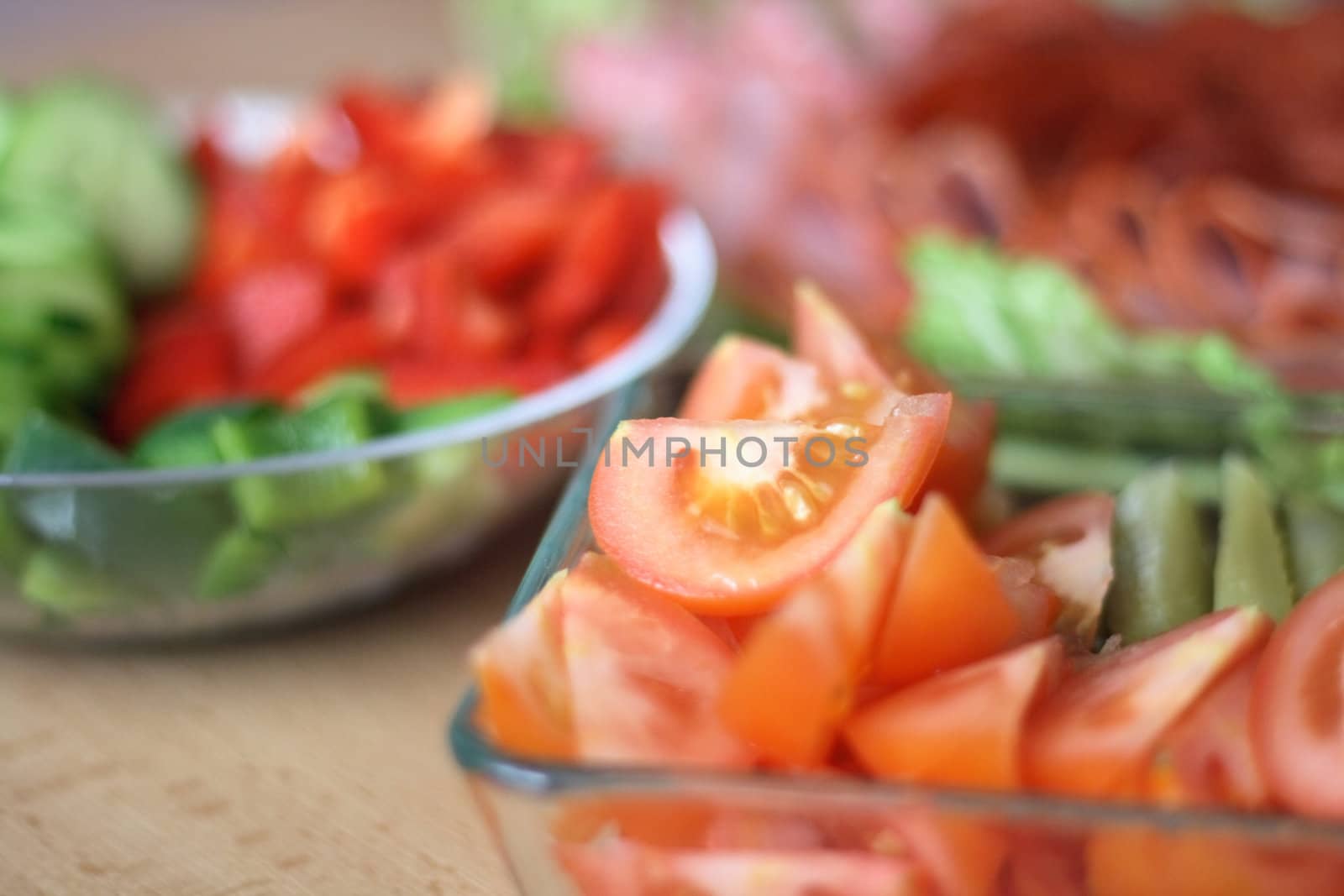 delicious and heath salami and vegetable dinner