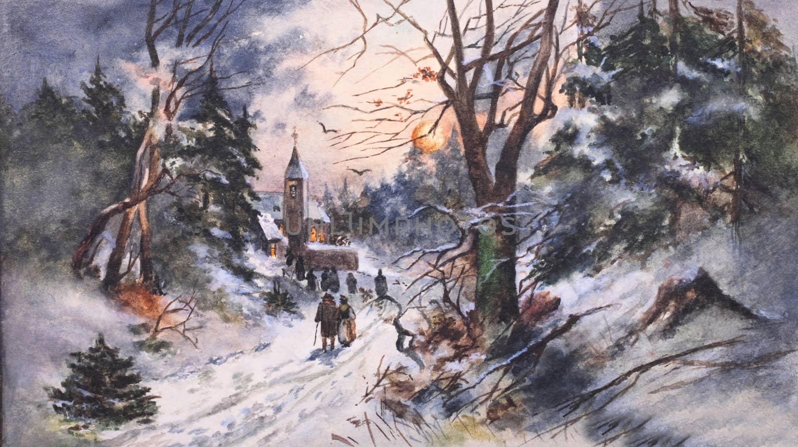 winter country painting , which is created by me 