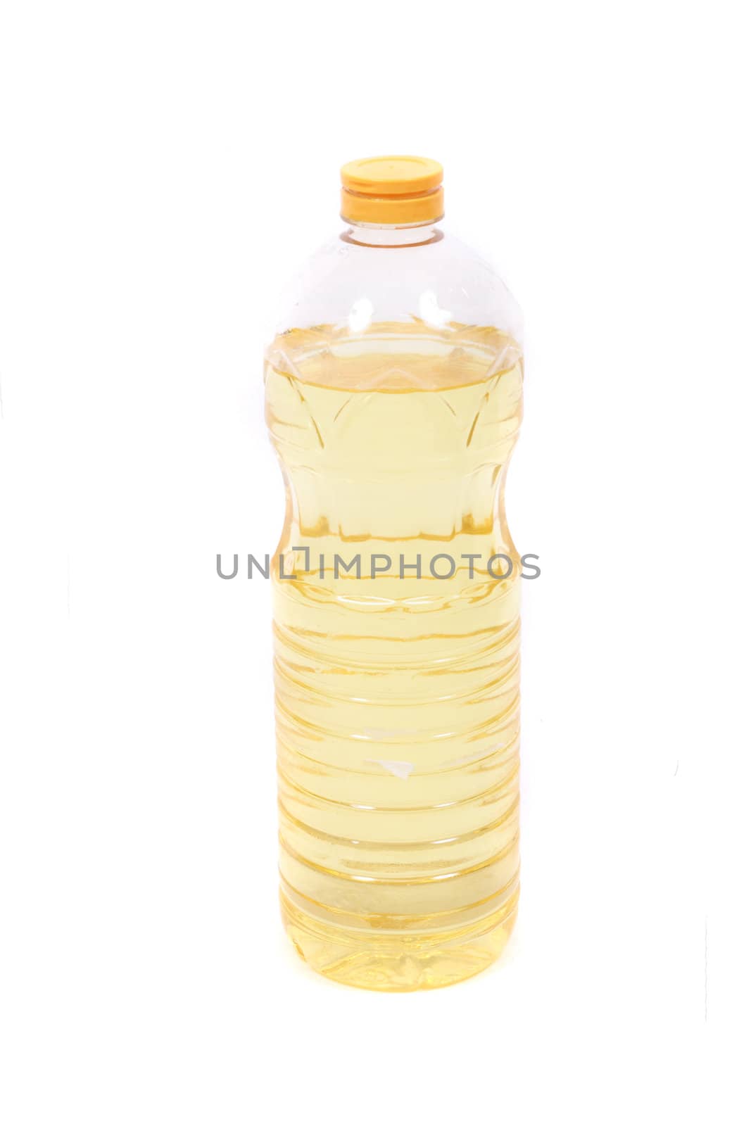 bottle of oil on the white background