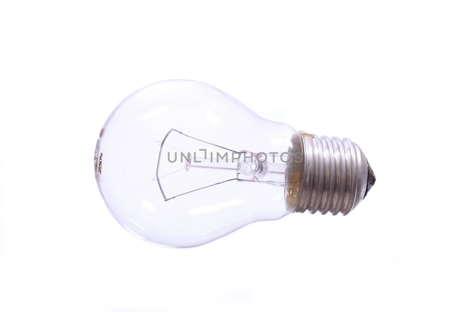 new glass bulb on the white background 