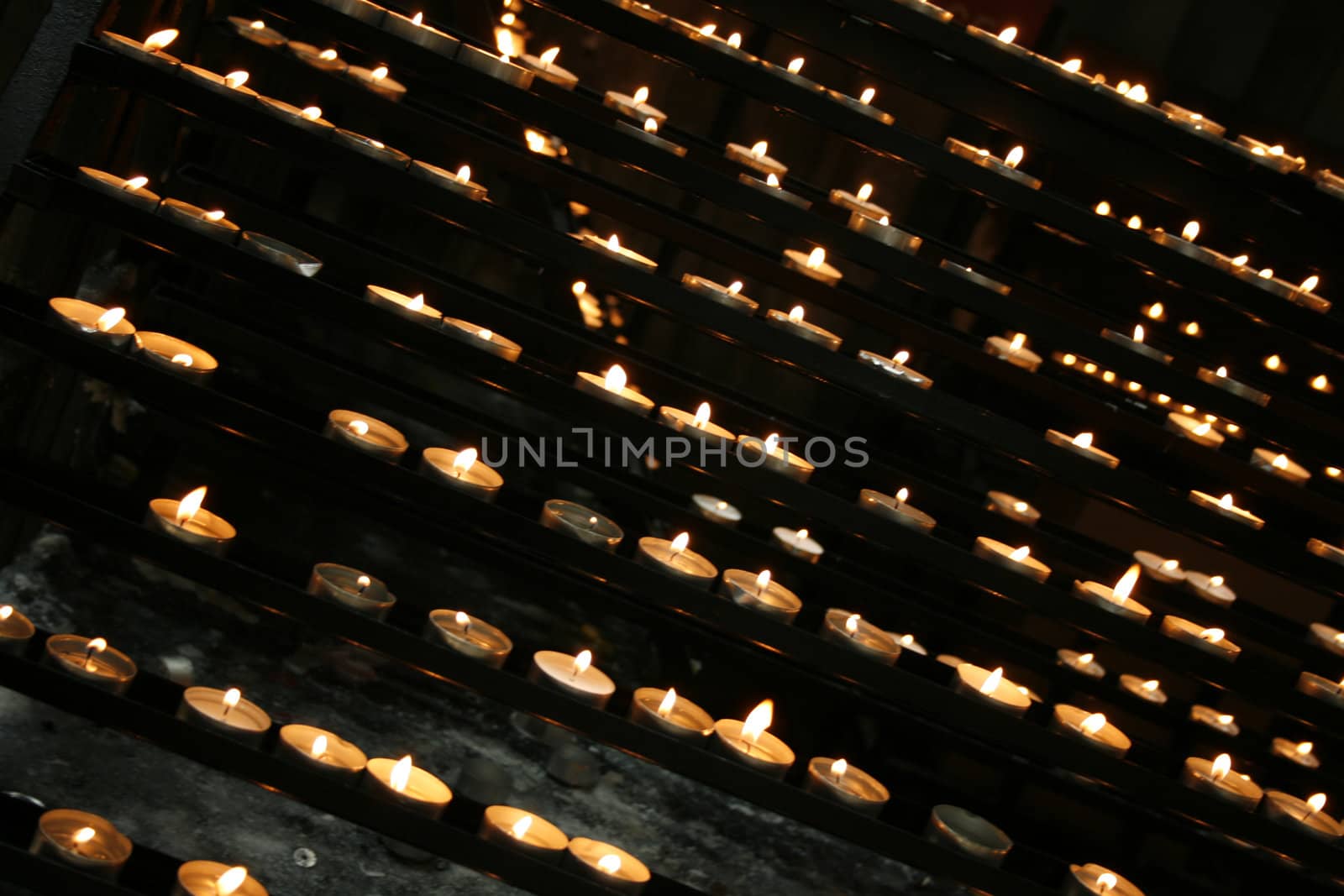 an abstract background from many little candles