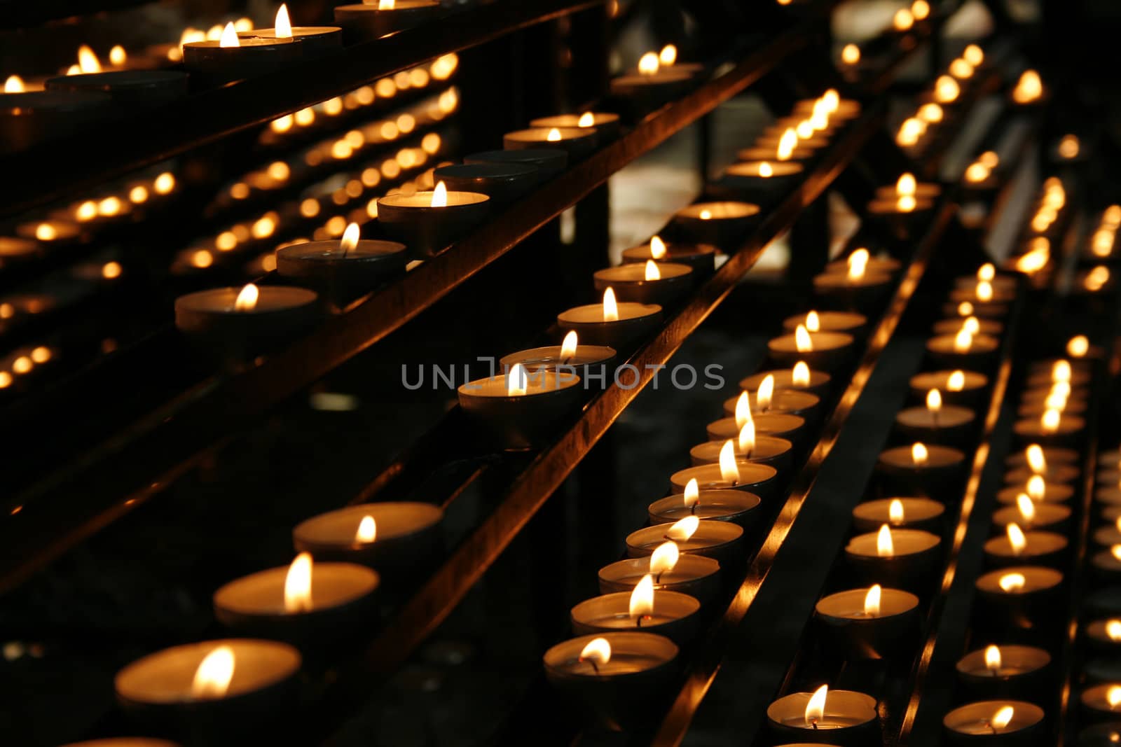 an abstract background from many little candles