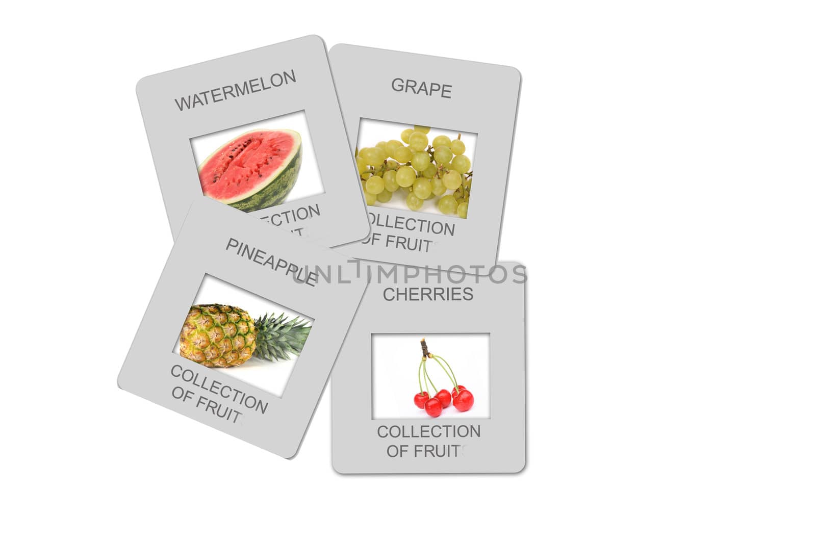 small pictures of the different fruits on the white background