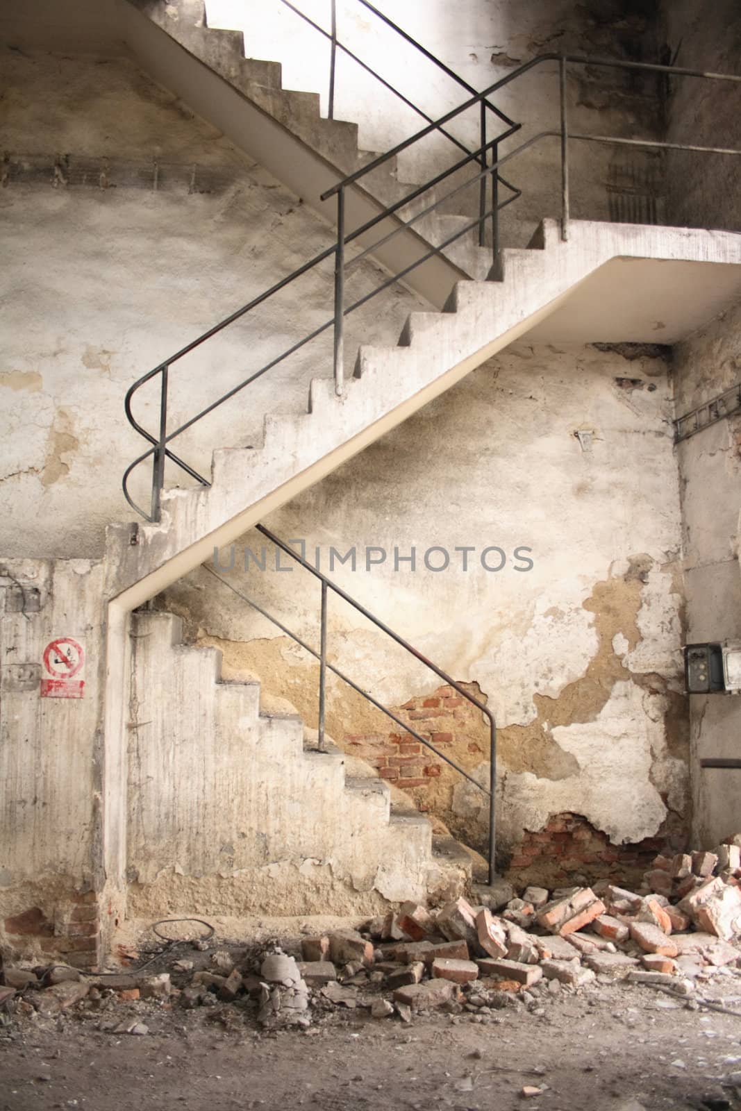 steel stair from the very old factory 