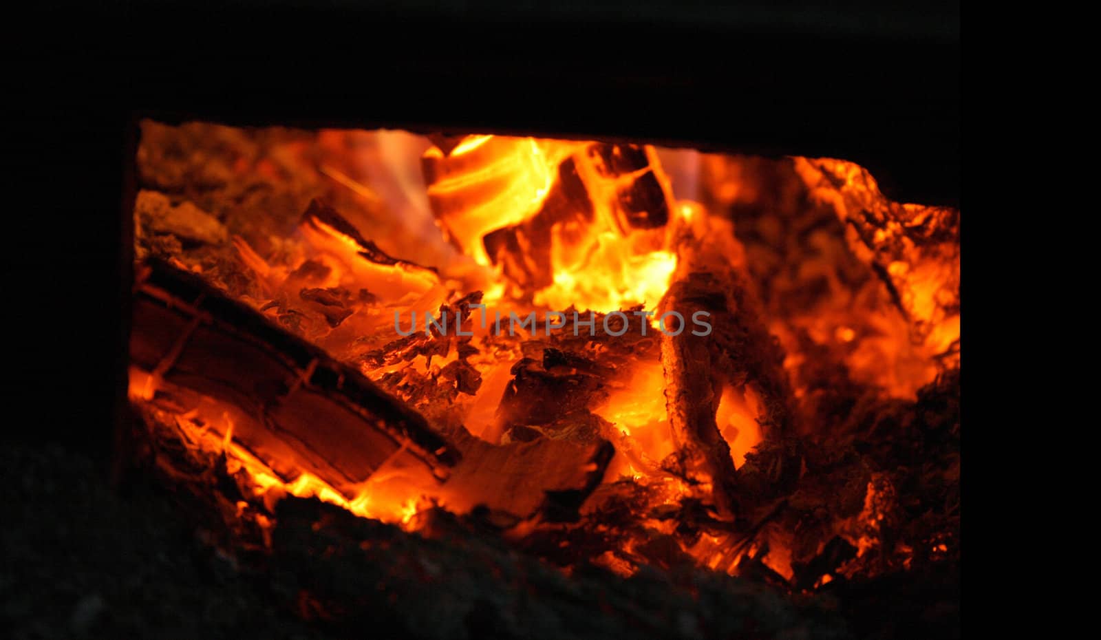 natural fire texture on the black background
