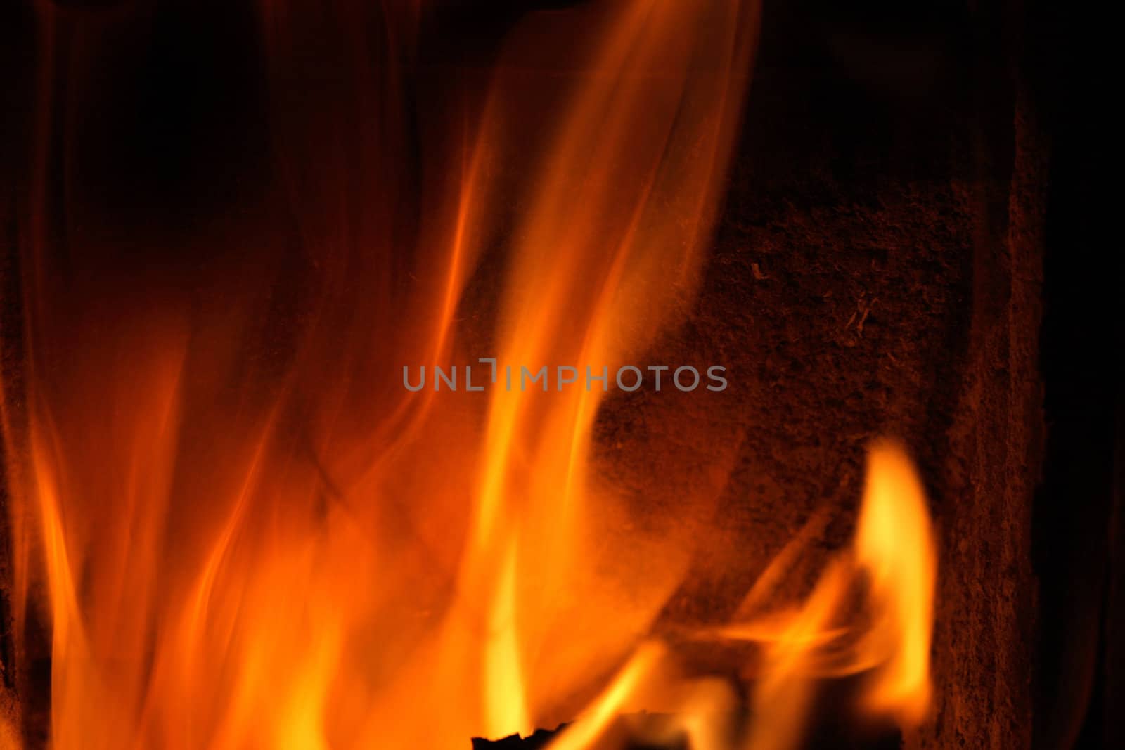 natural fire texture on the black background