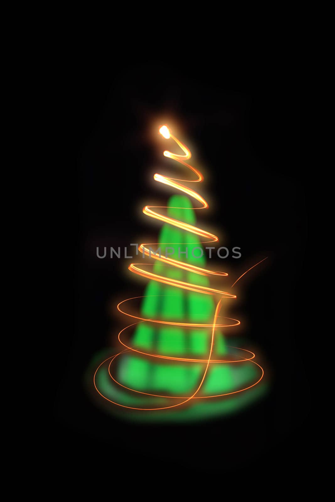 xmas tree (lights) on the black background