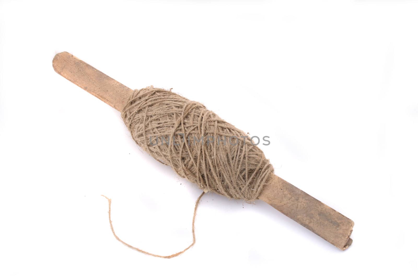 clew of rope on the white background