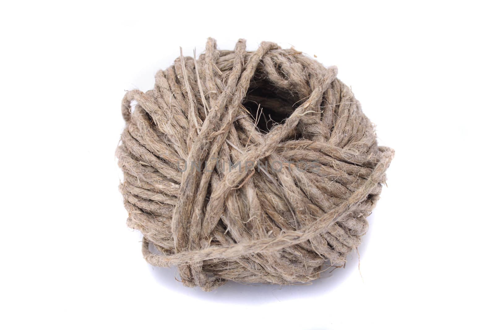 clew of rope on the white background