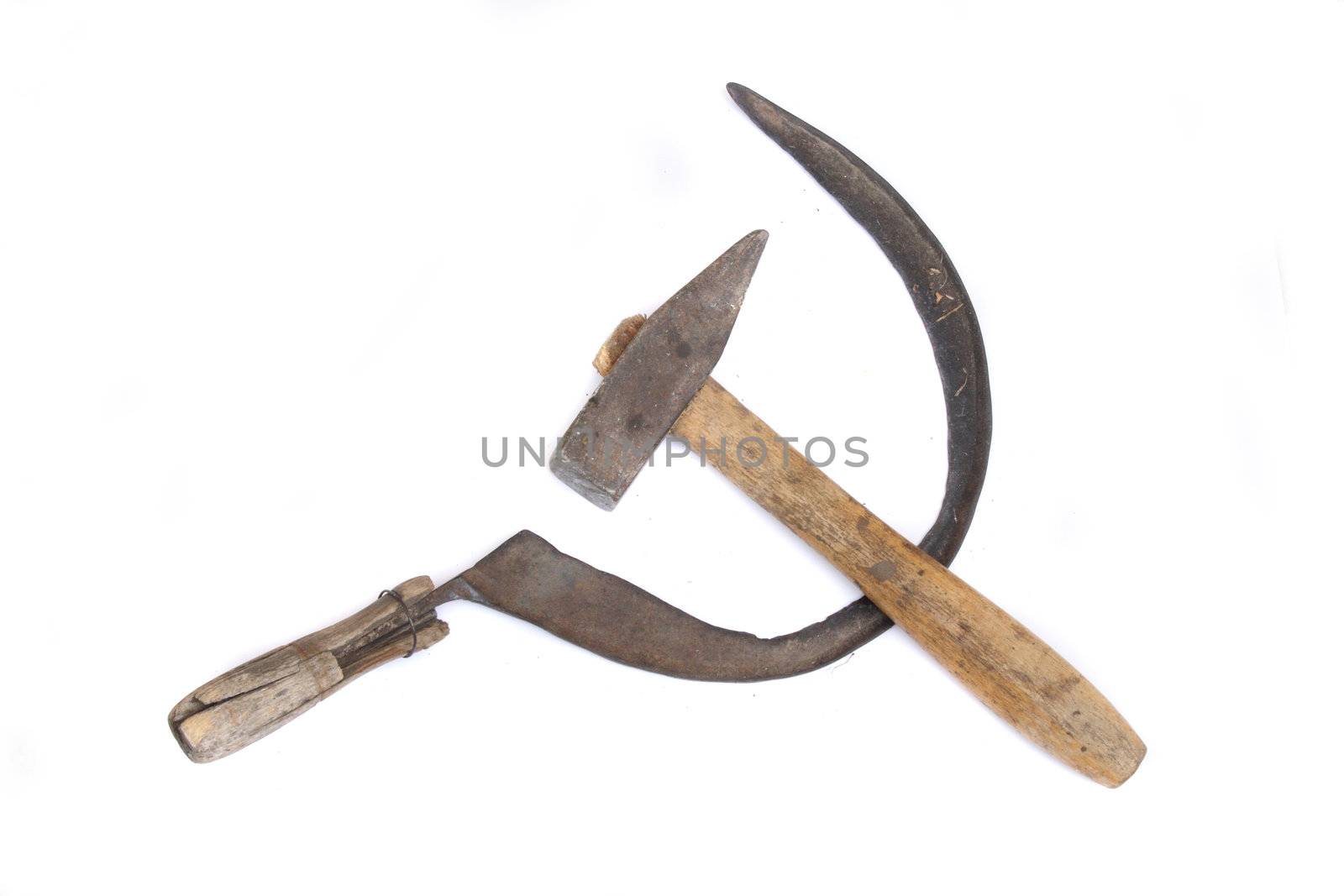 symbols of USSR on the white background 