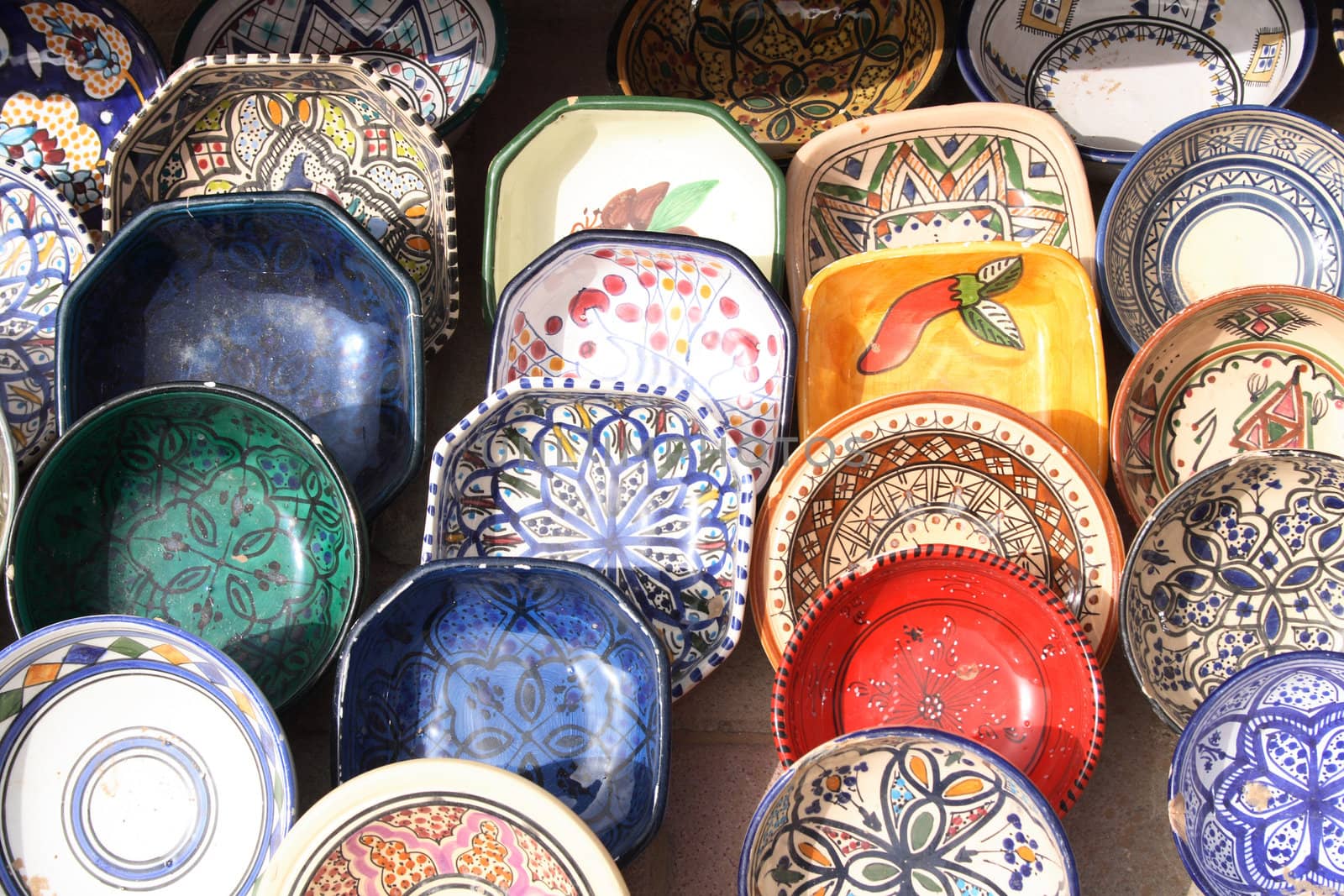 typical souvenirs from tunisia (very nice color ceramics)