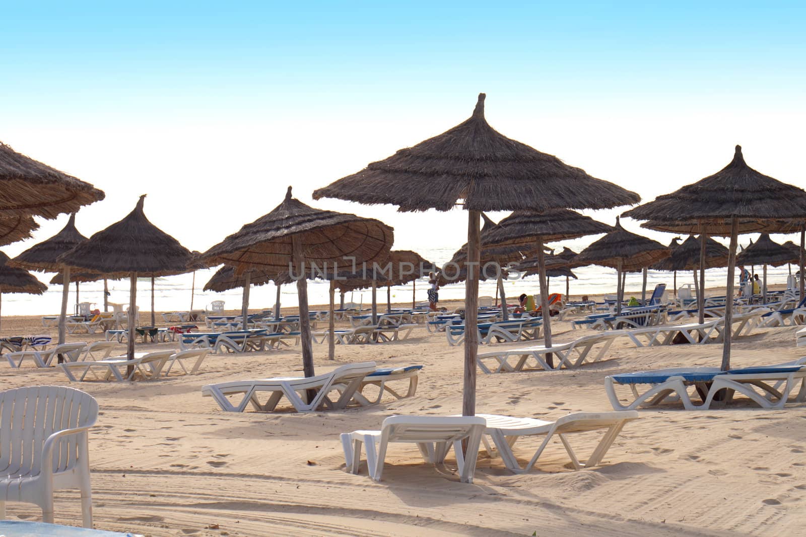 very nice beach in tunisia (djerba) in the morning