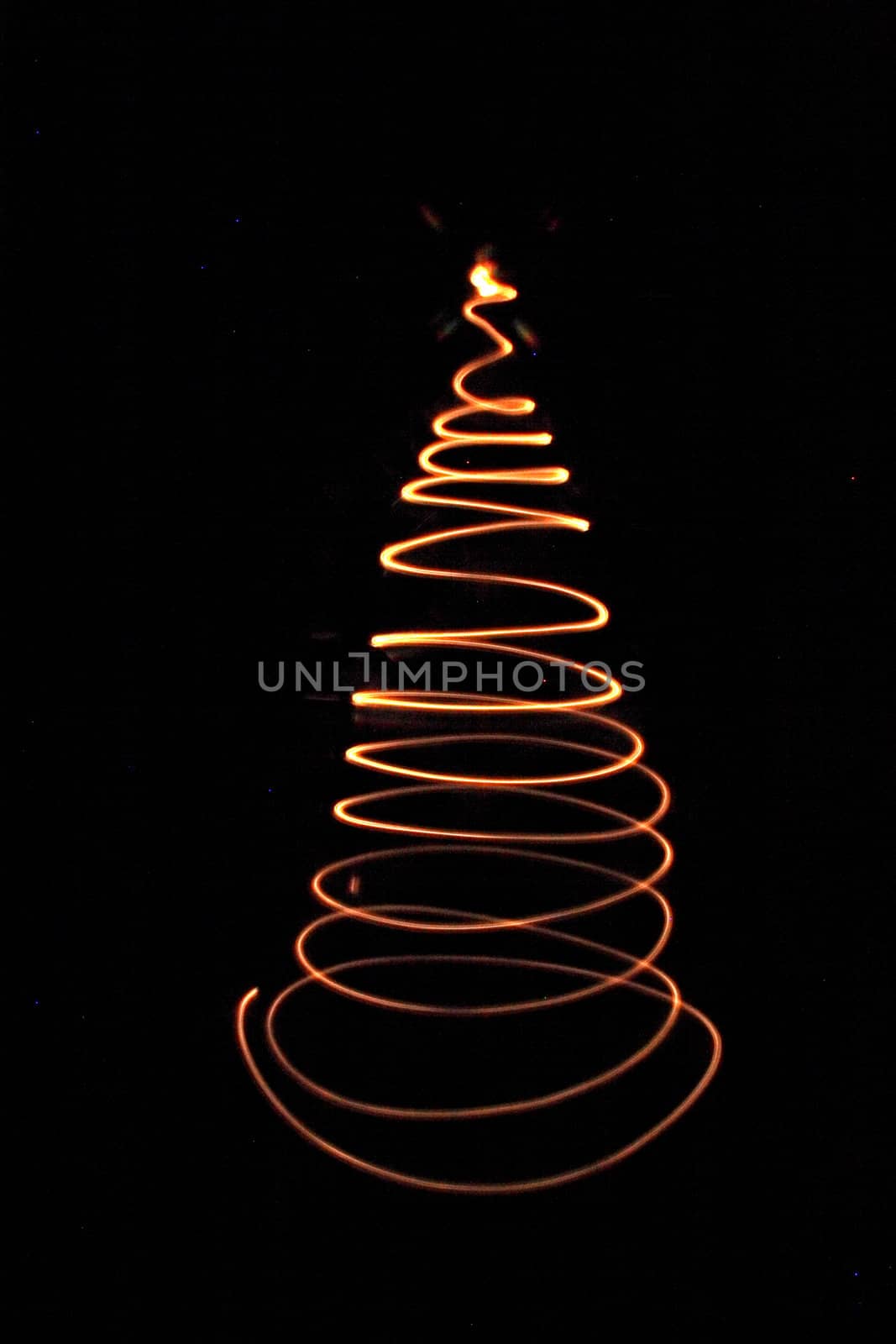 xmas tree isolated on the black background