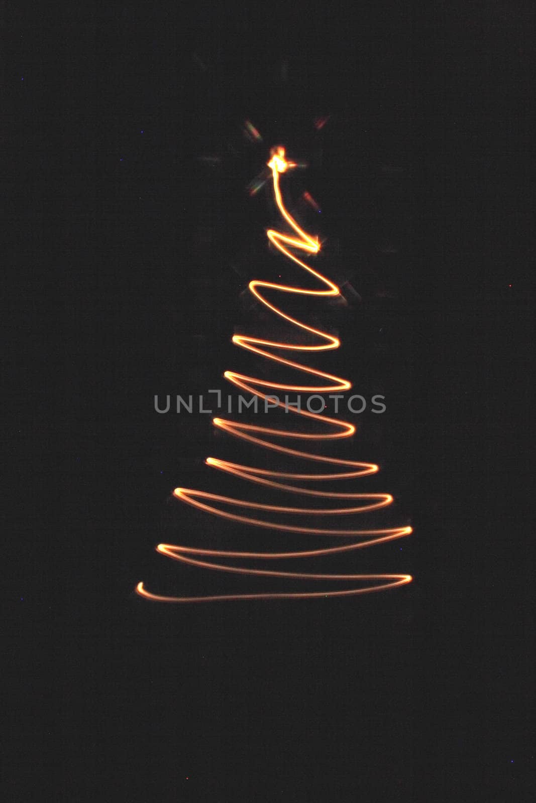 xmas tree isolated on the black background