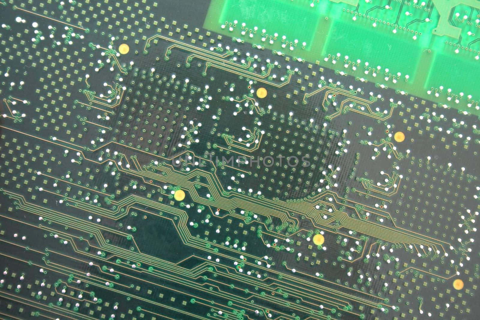 photo of motherboard as green technology background