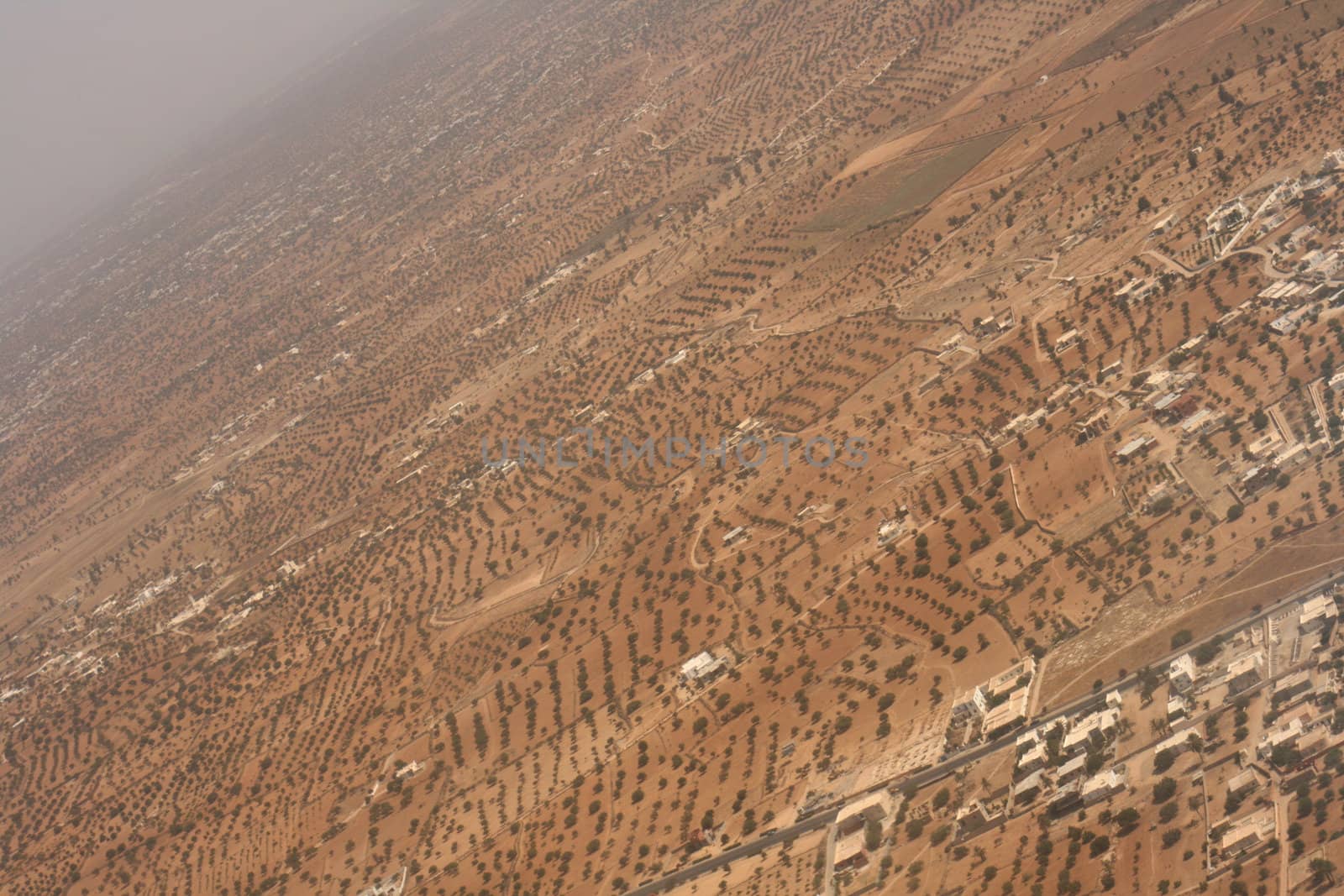 tunsian desert  from the sky in the summer 