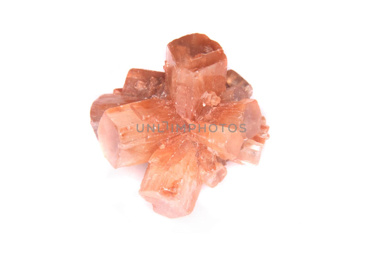 aragonit(gemstone) on the white background