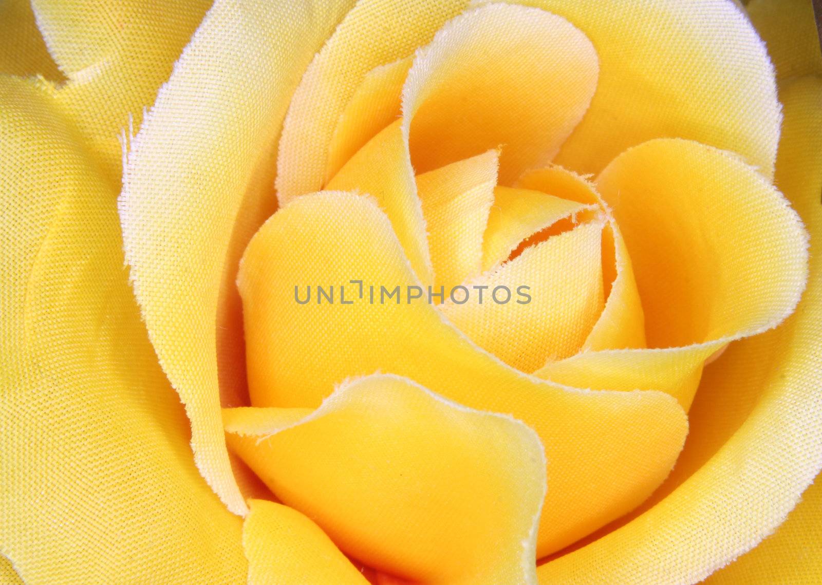 detail of the plastic yellow rose as romantic background