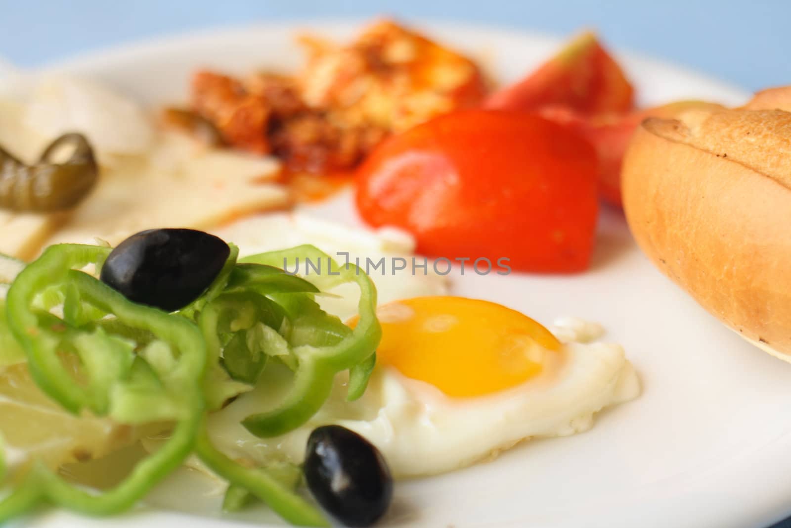 gourmet food with vegetable fruits and eggs  