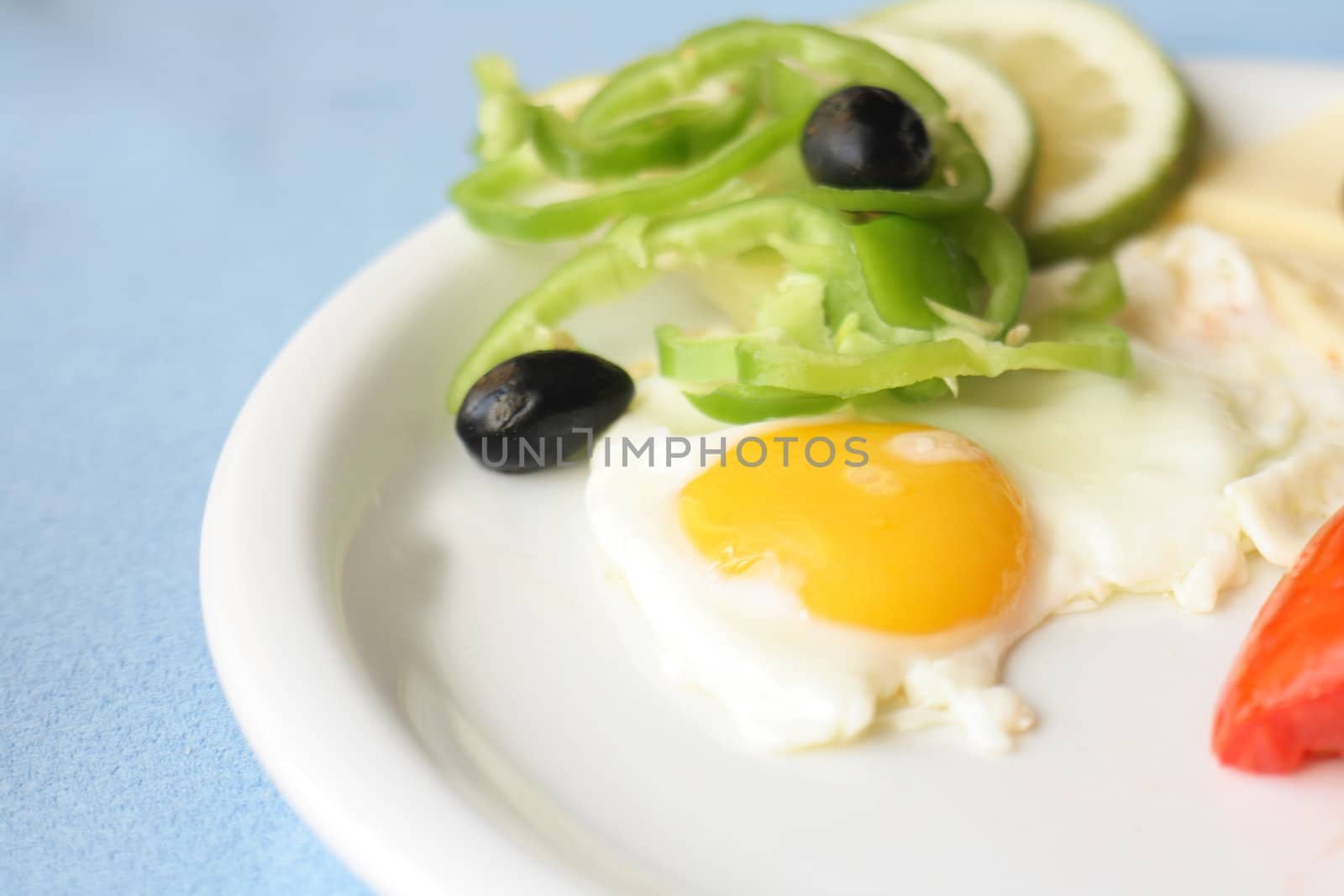 gourmet food with vegetable fruits and eggs  