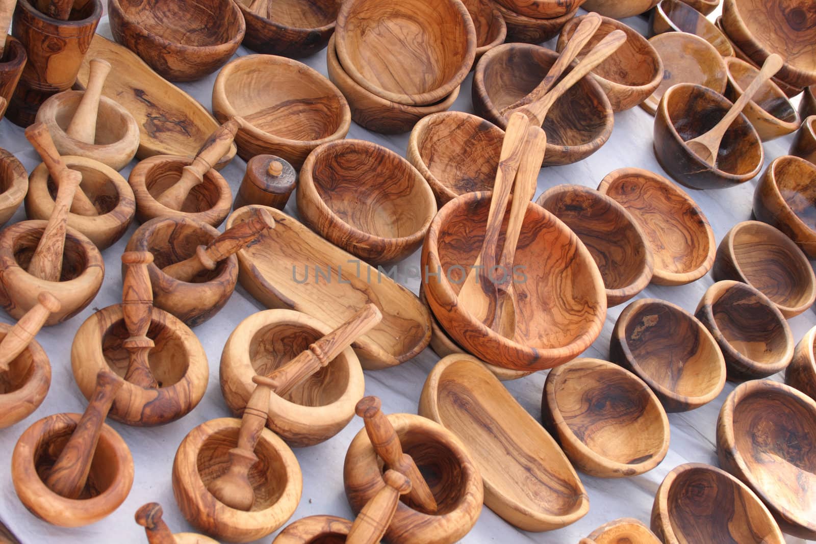 typical nice wooden souvenirs in the tunisia 