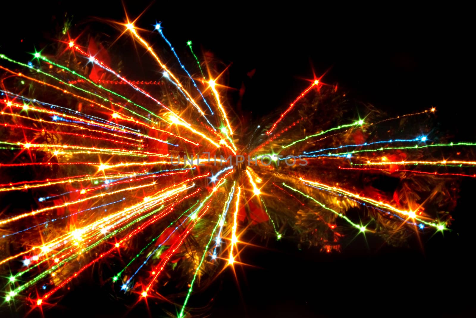 xmas background from the lights on the black background